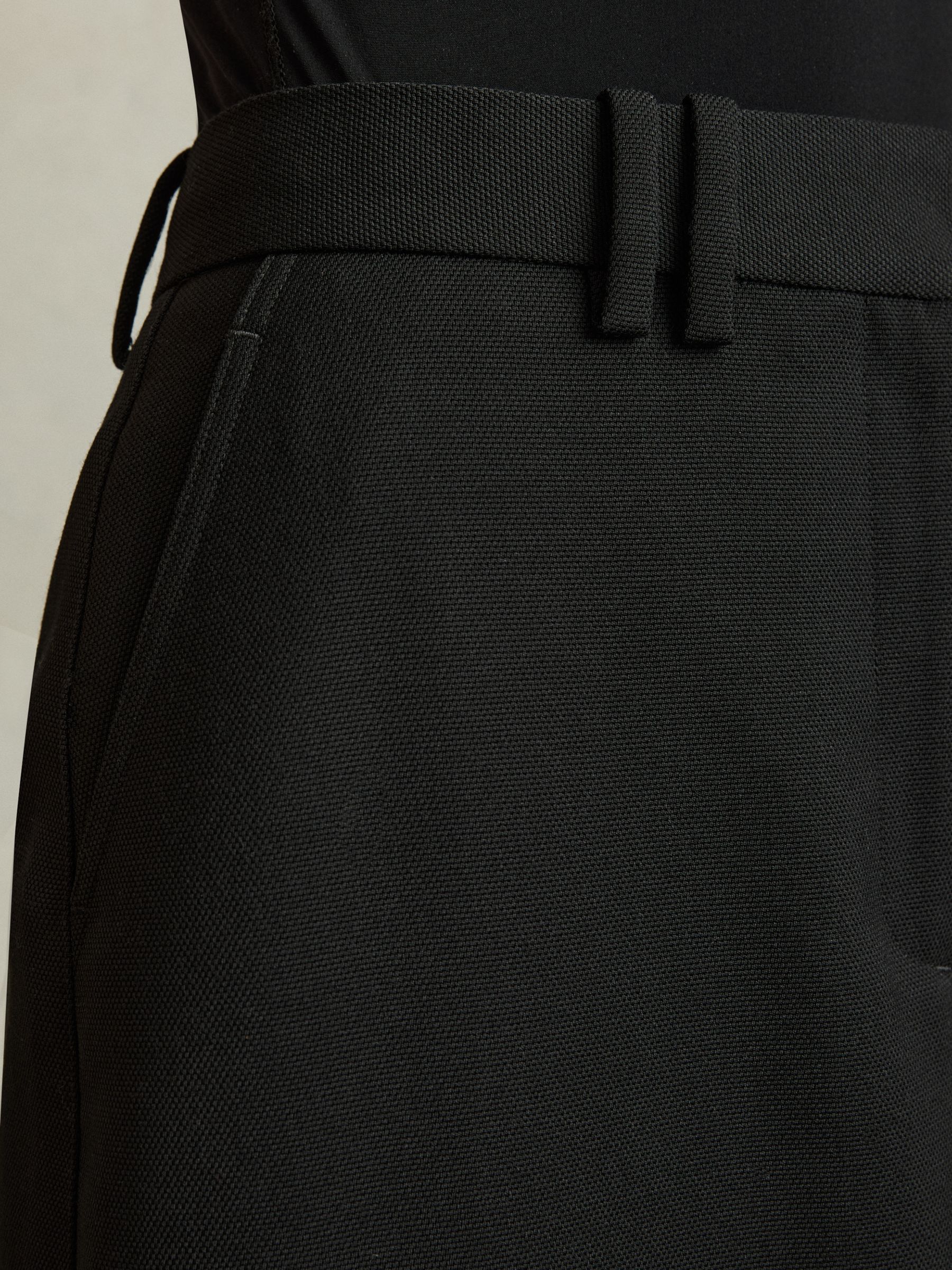 Wool-Blend Tailored Pencil Skirt in Black