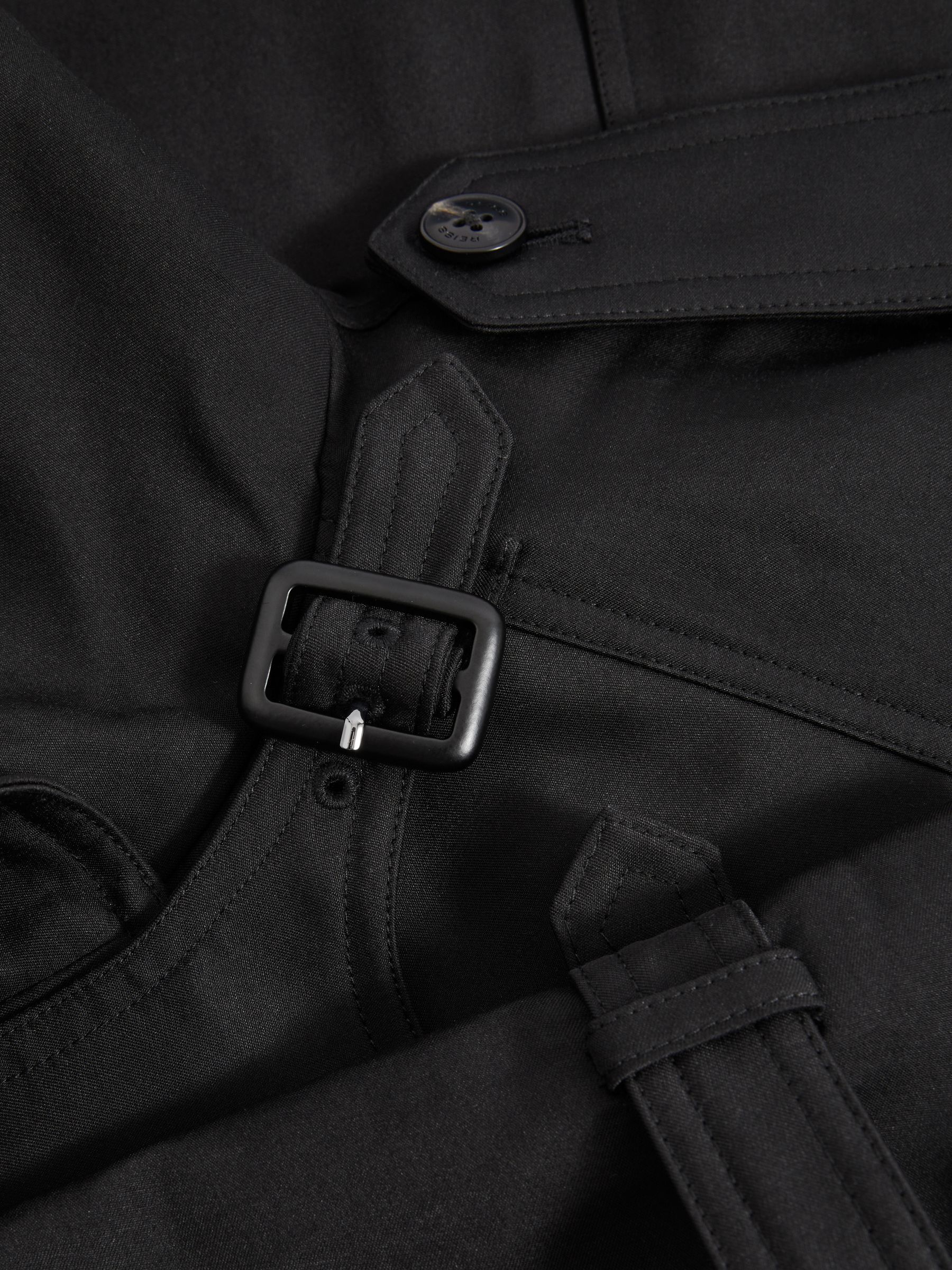 Gabardine Trench Coat with Cotton in Black