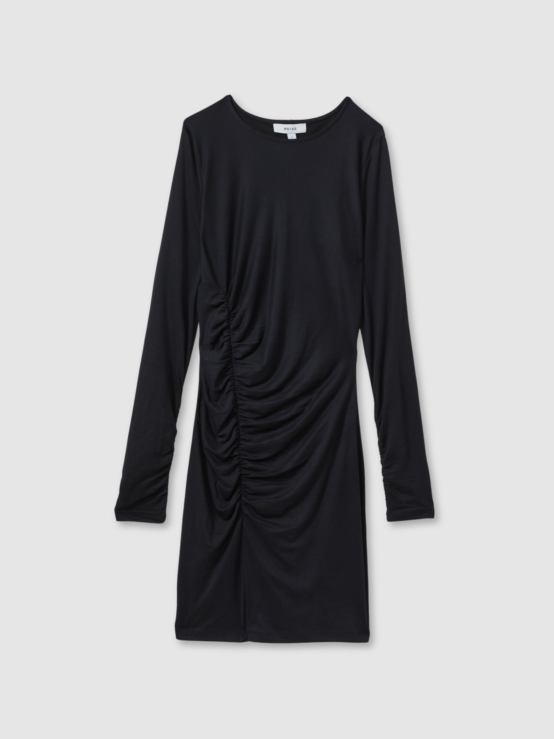 Allie Charcoal Ruched Jersey Mini Dress