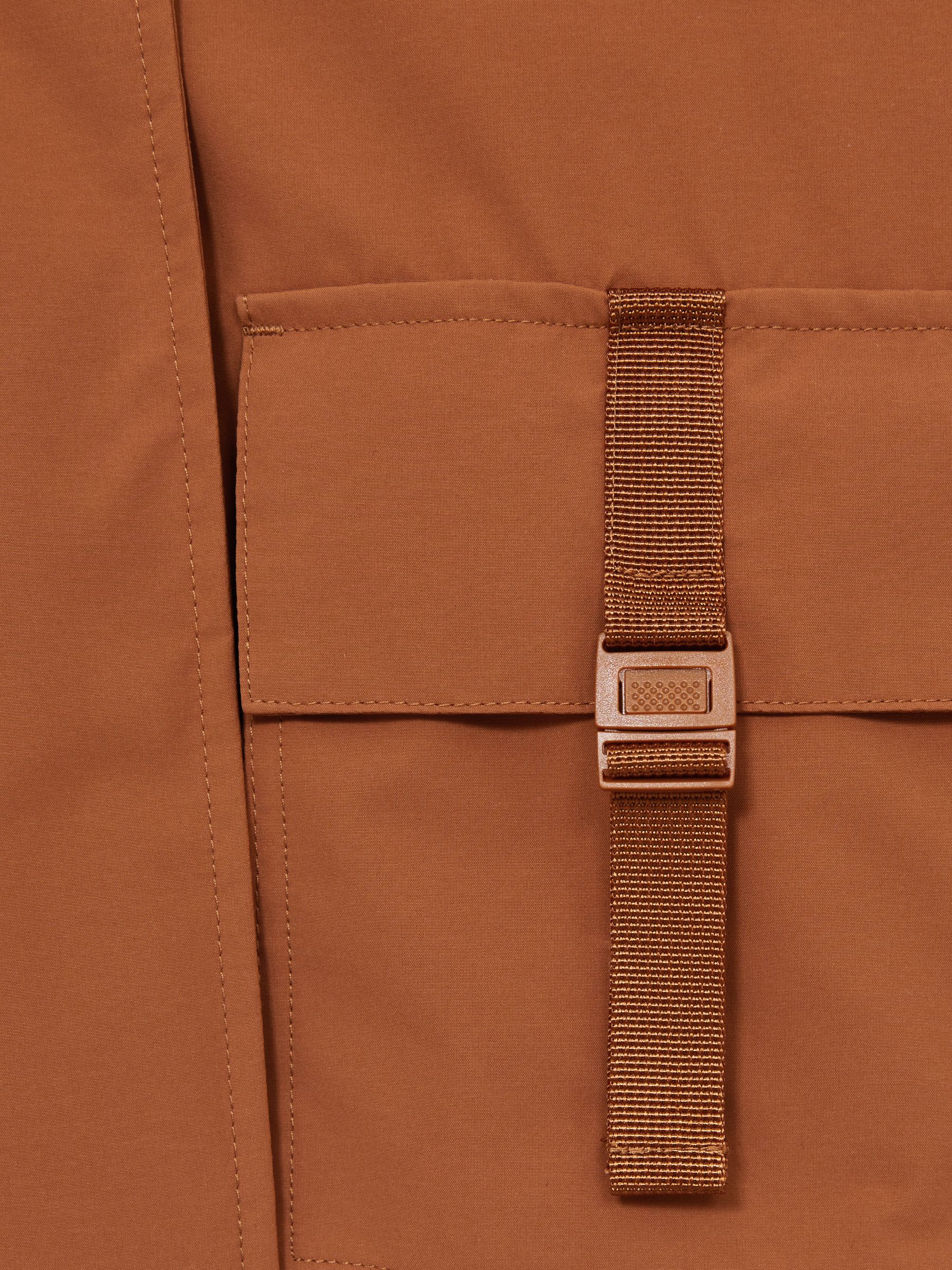 Technical Hooded Utility Jacket in Rust