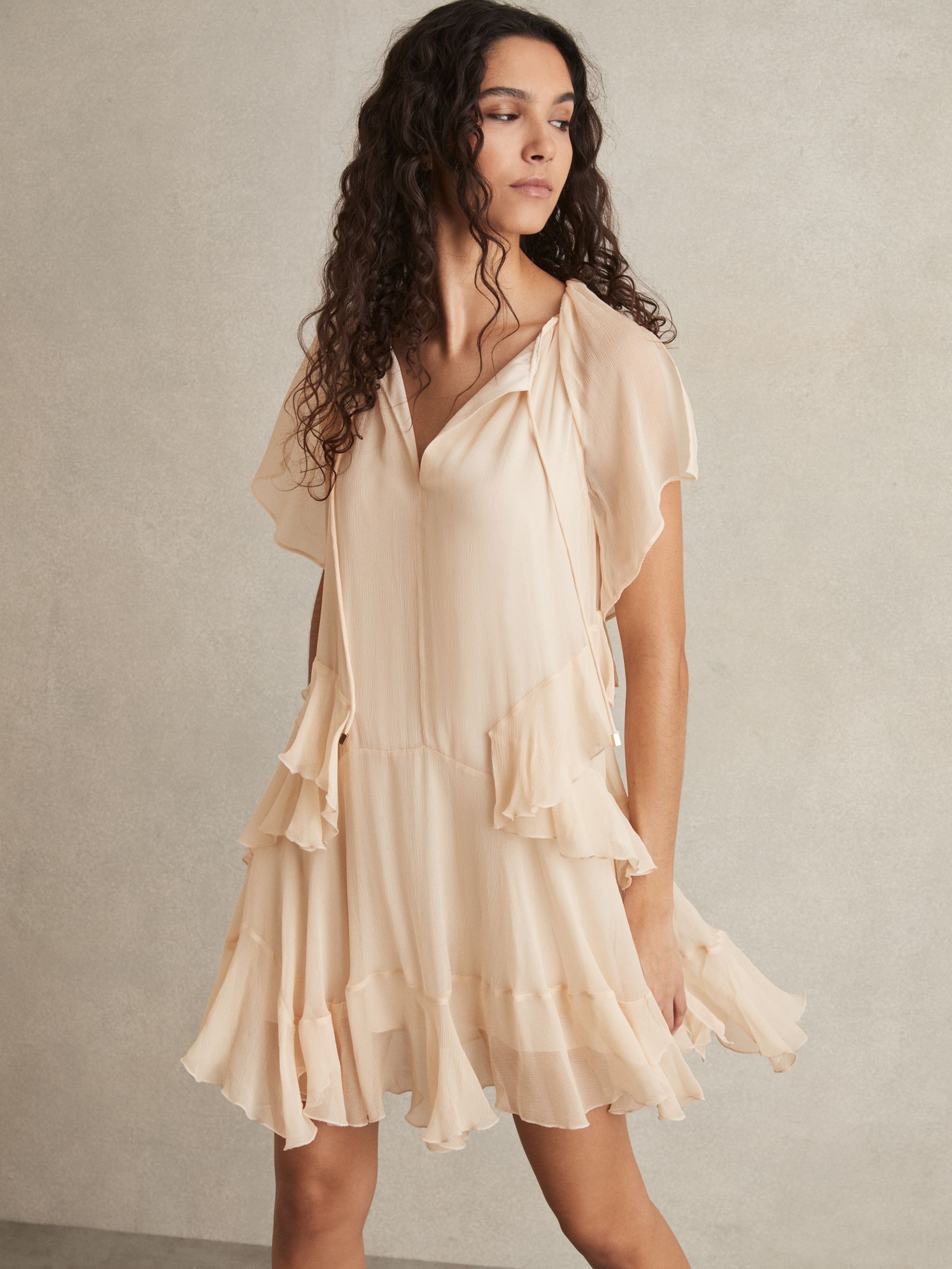 Ruffle Mini Dress in Pink