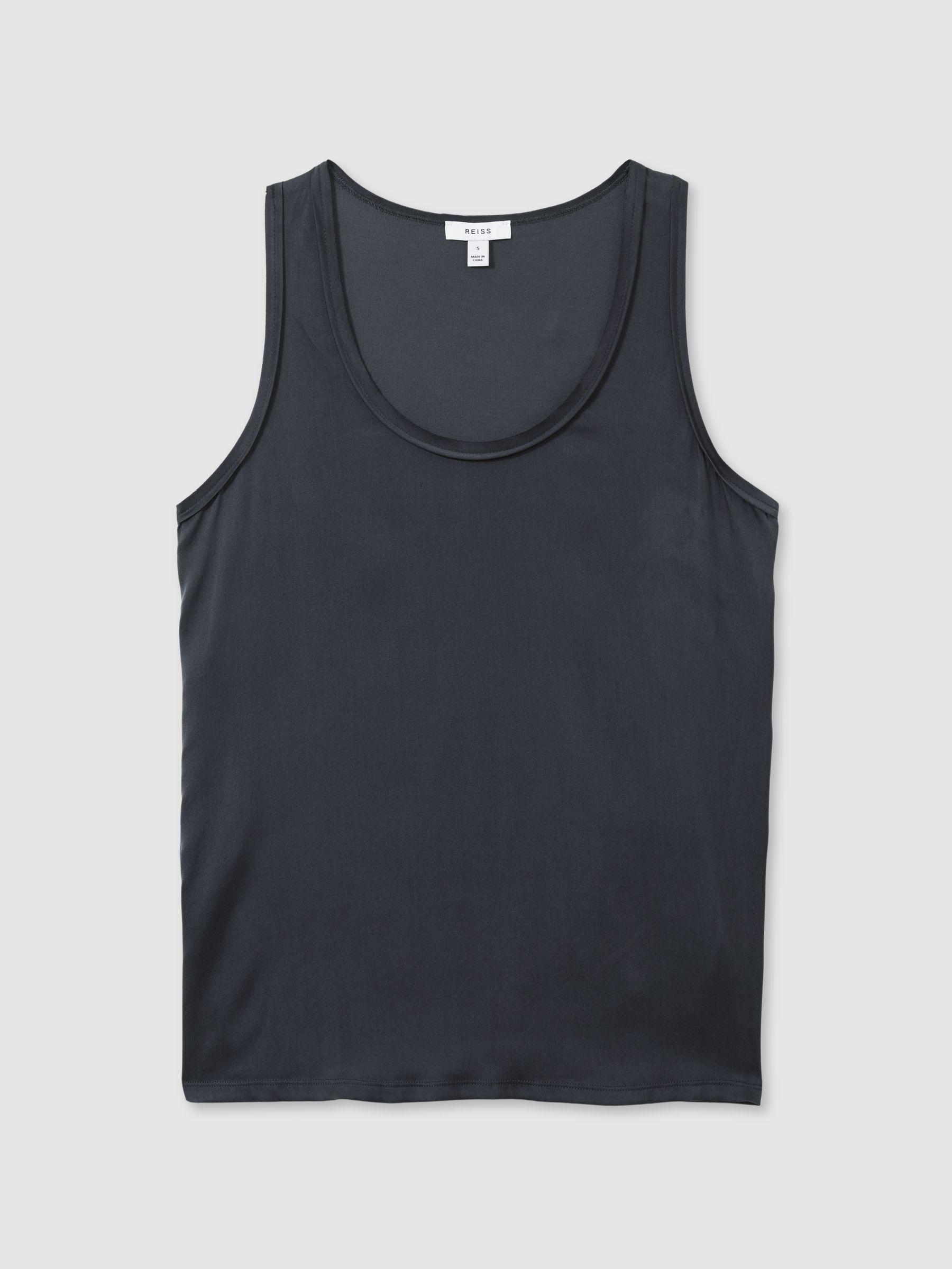 Silk Front Vest in Navy