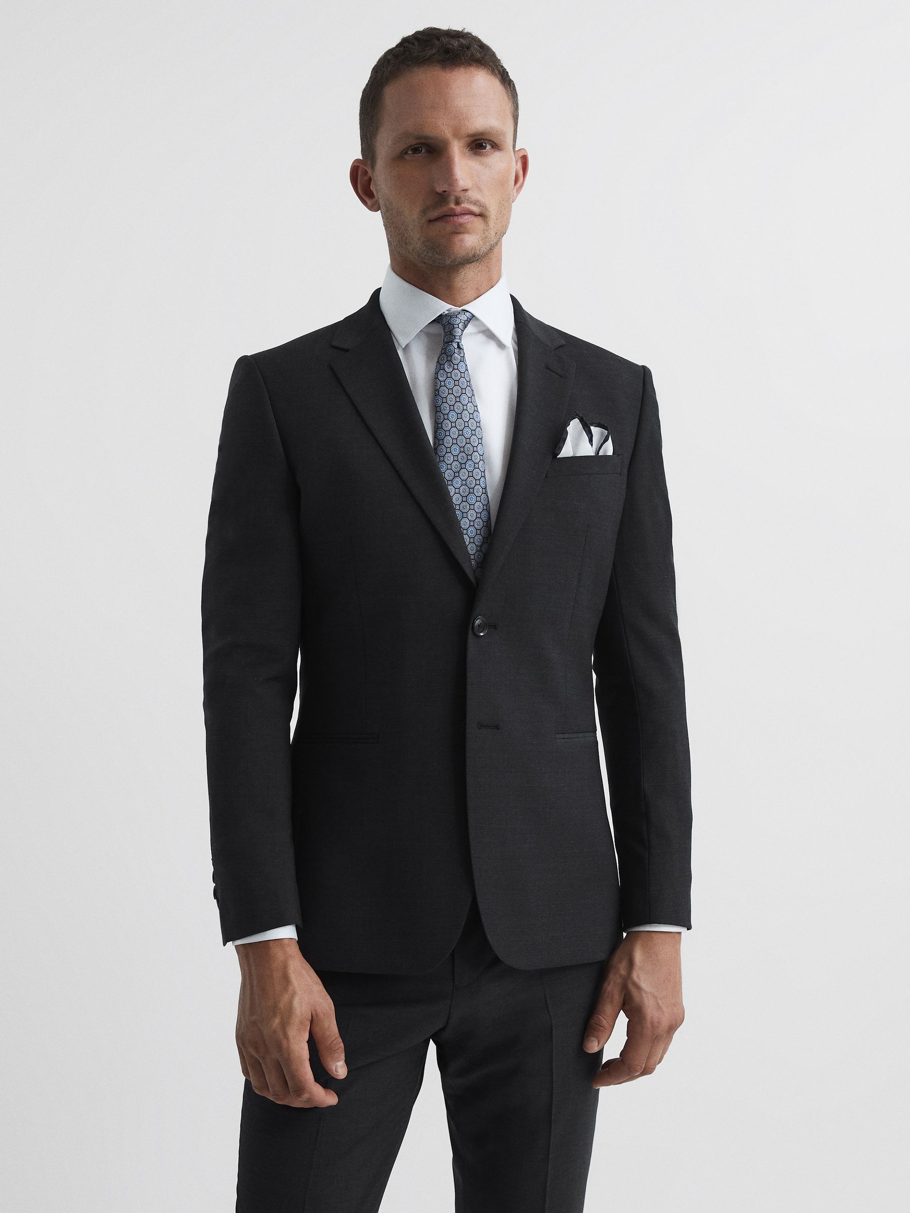 Modern Fit Travel Blazer in Charcoal