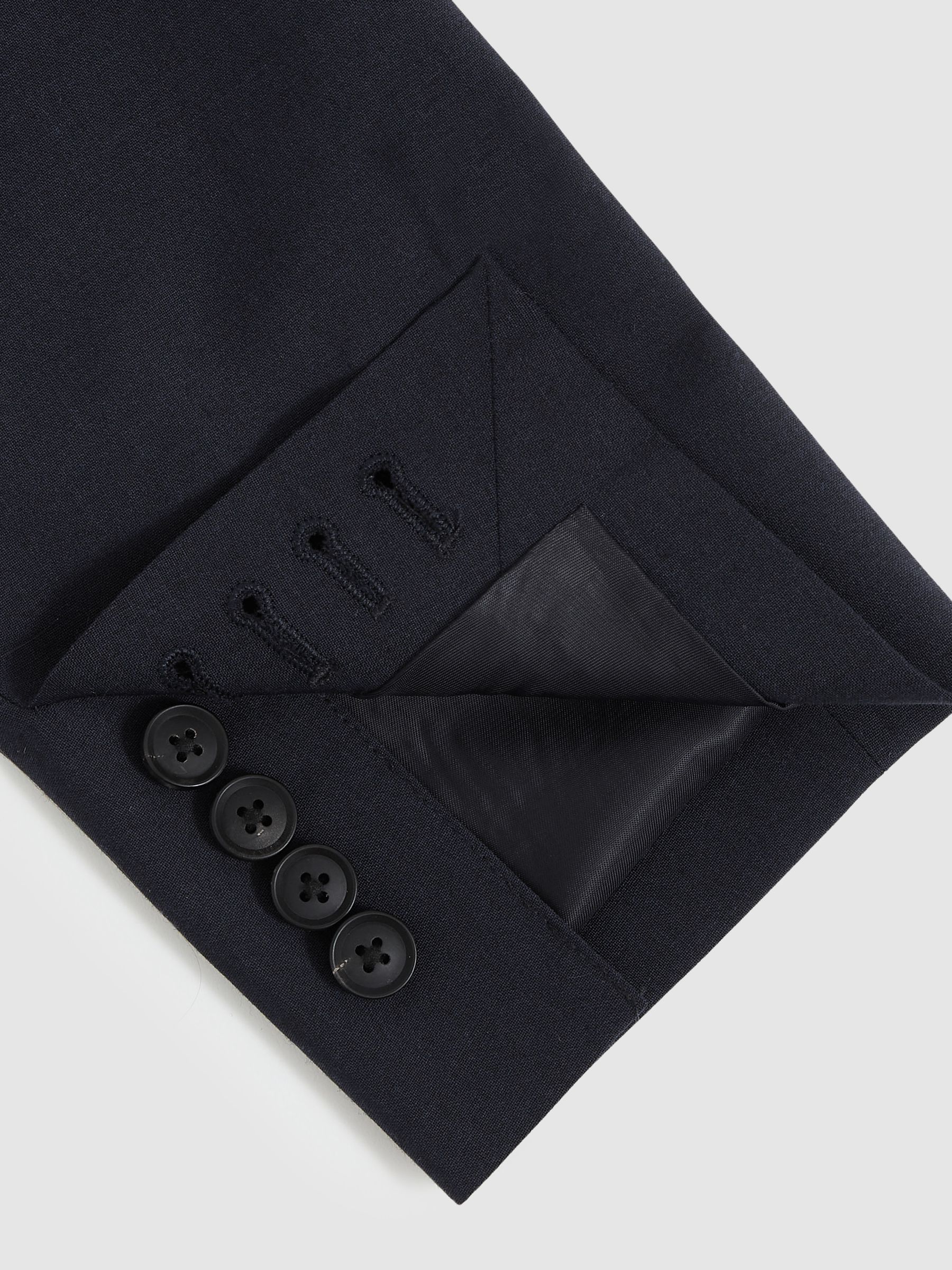 Slim-Fit Double-Breasted Wool-Blend Suit Blazer in Bright Blue