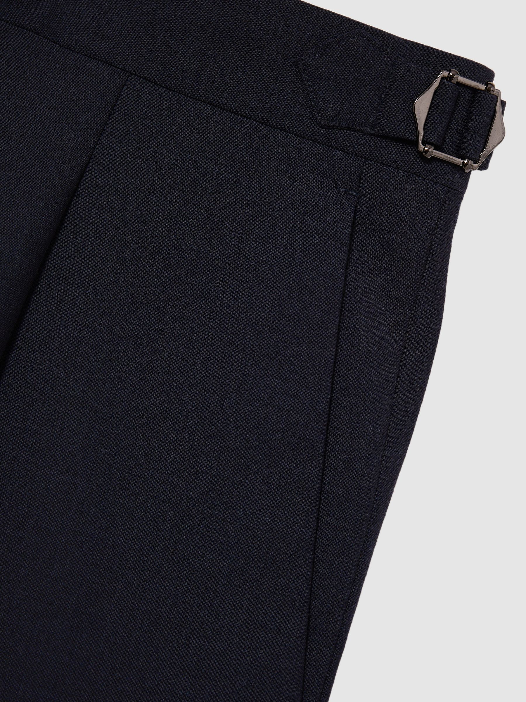 Slim Fit Wool Blend Suit Trousers in Bright Blue