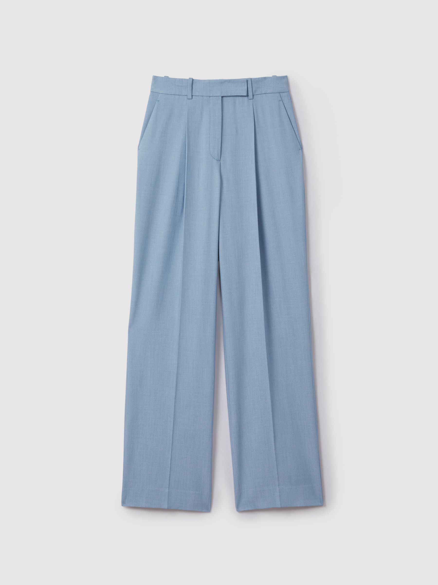 Petite Wide Leg Suit Trousers with TENCEL? Fibers in Blue