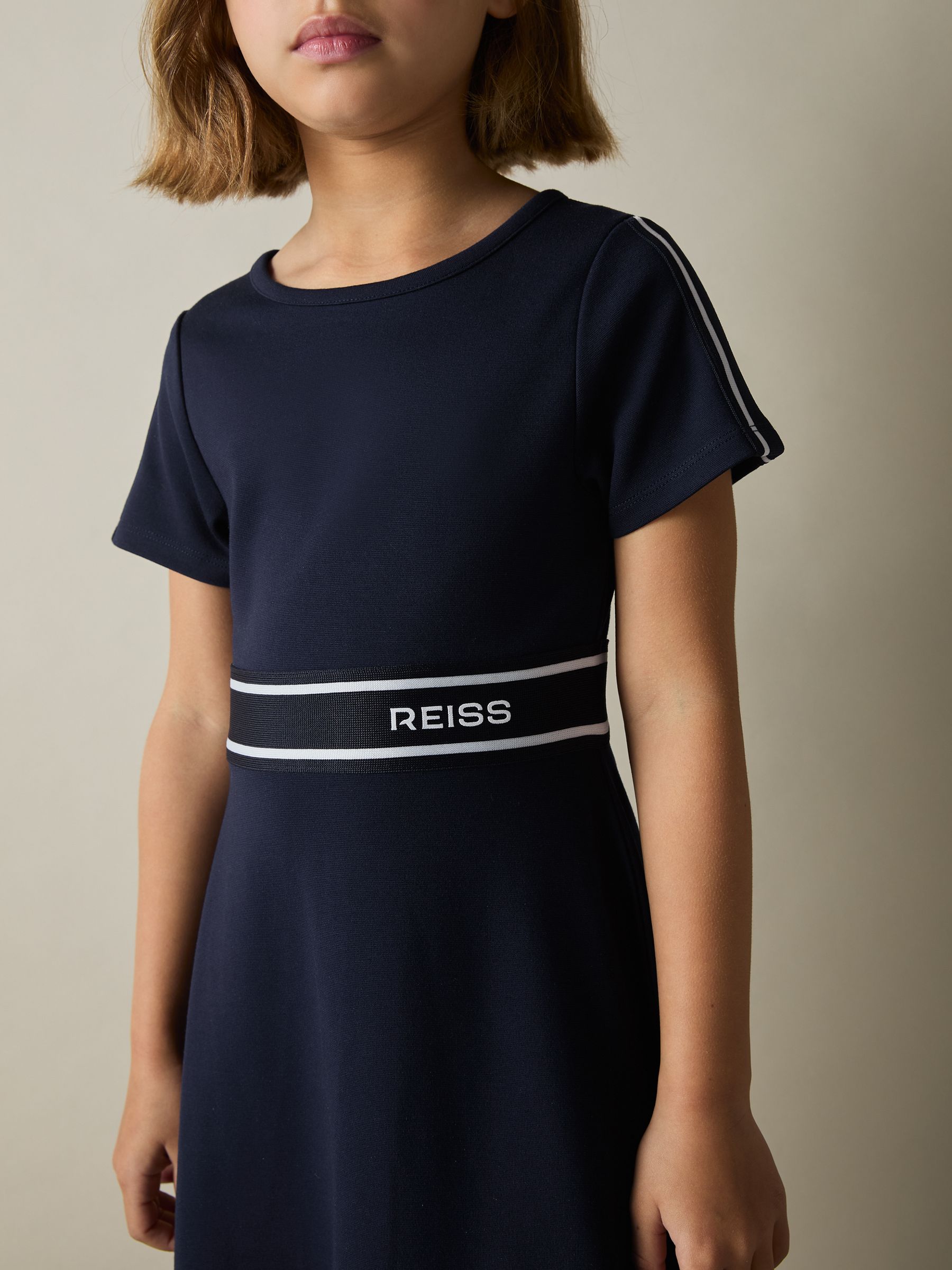 9-13 yrs Interlock-Jersey Logo-Waistband Dress in Navy