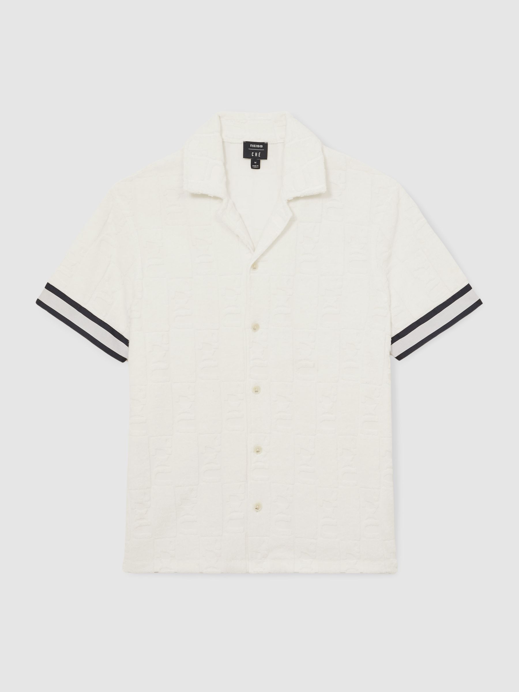 Reiss | Ché Towelling Monogram Shirt in White