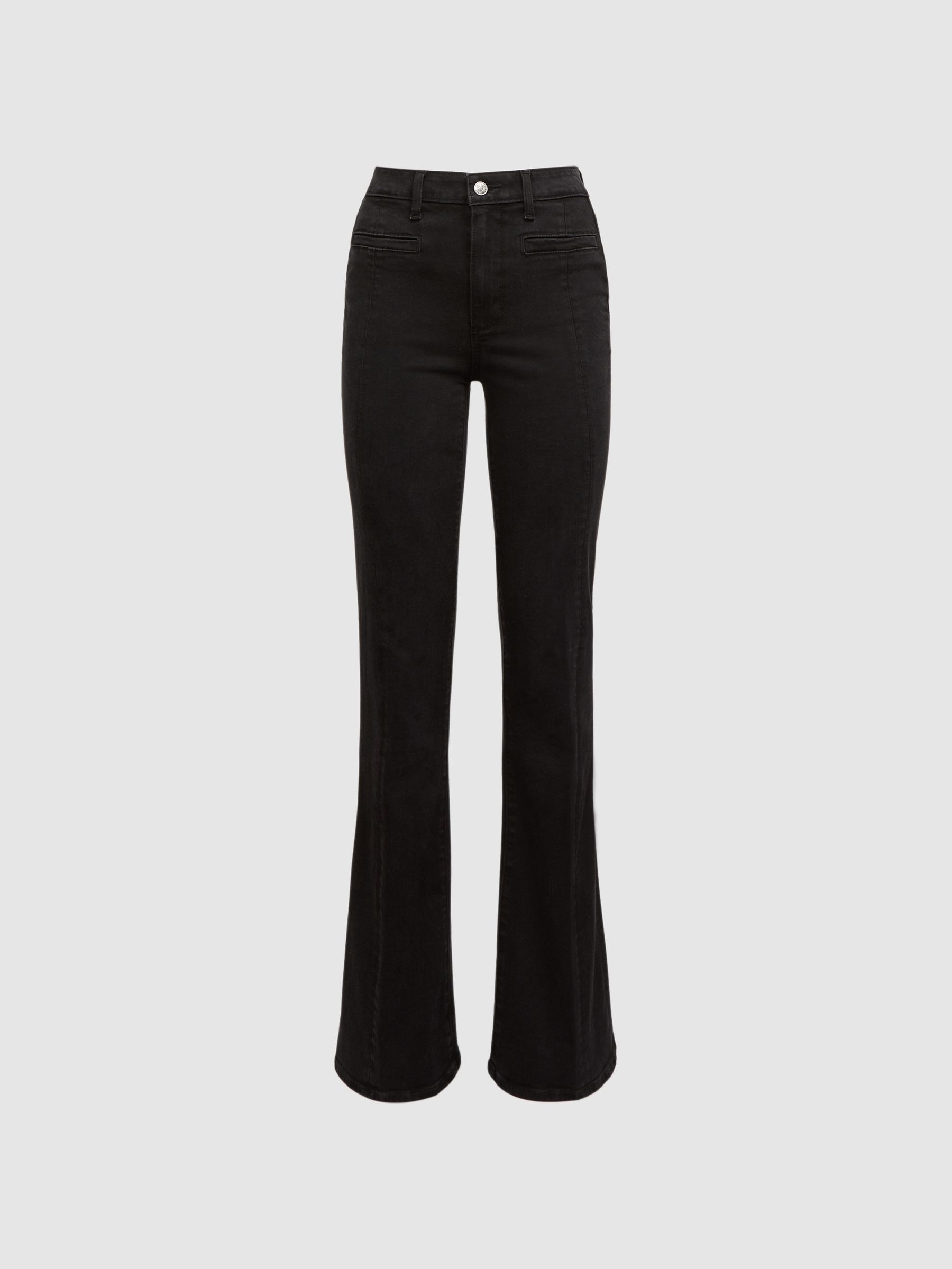 Paige High Rise Flared Jeans in Slater