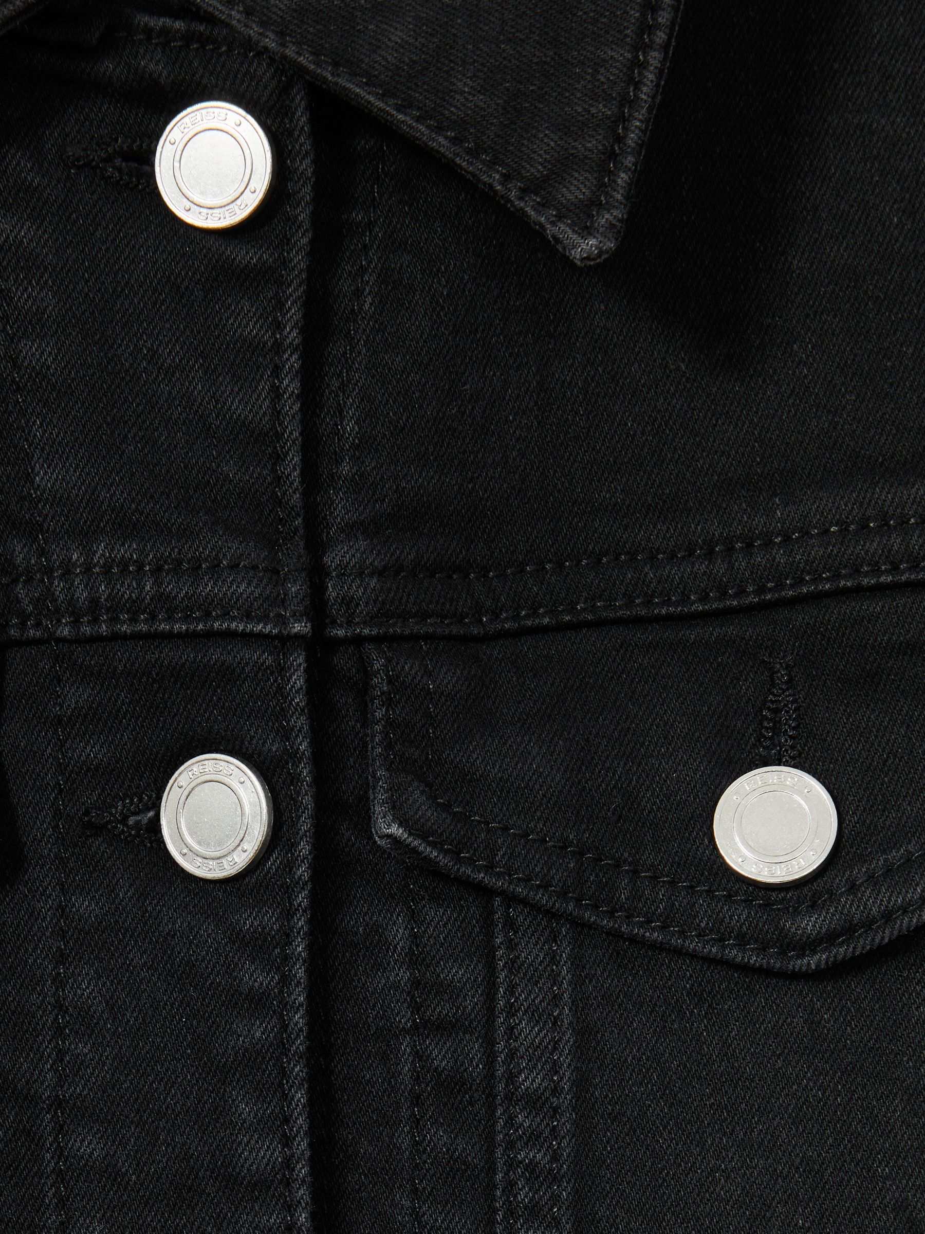 Cotton-Blend Denim Relaxed-Fit Jumpsuit in Black