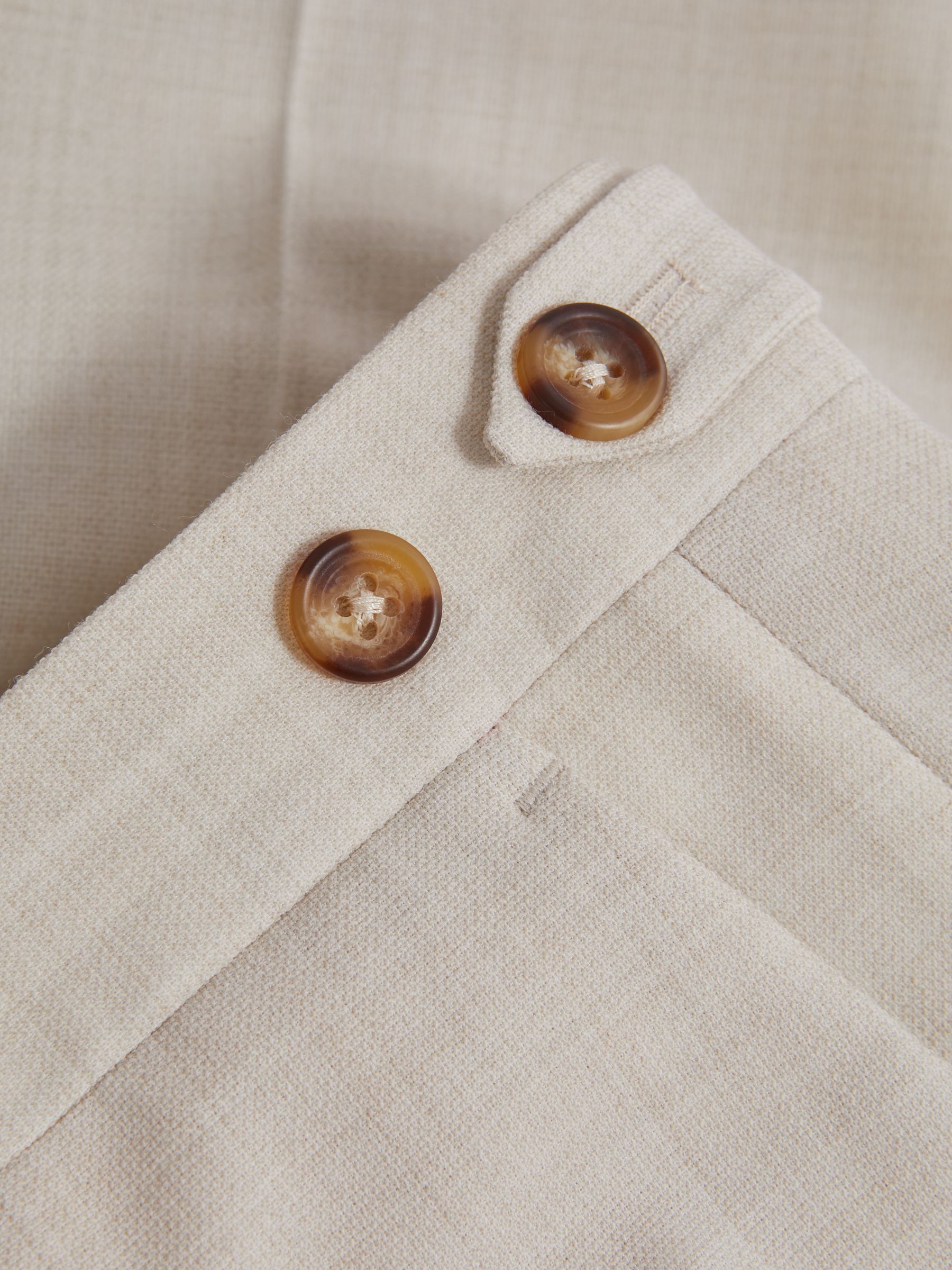 Slim Fit Side Adjuster Trousers in Stone