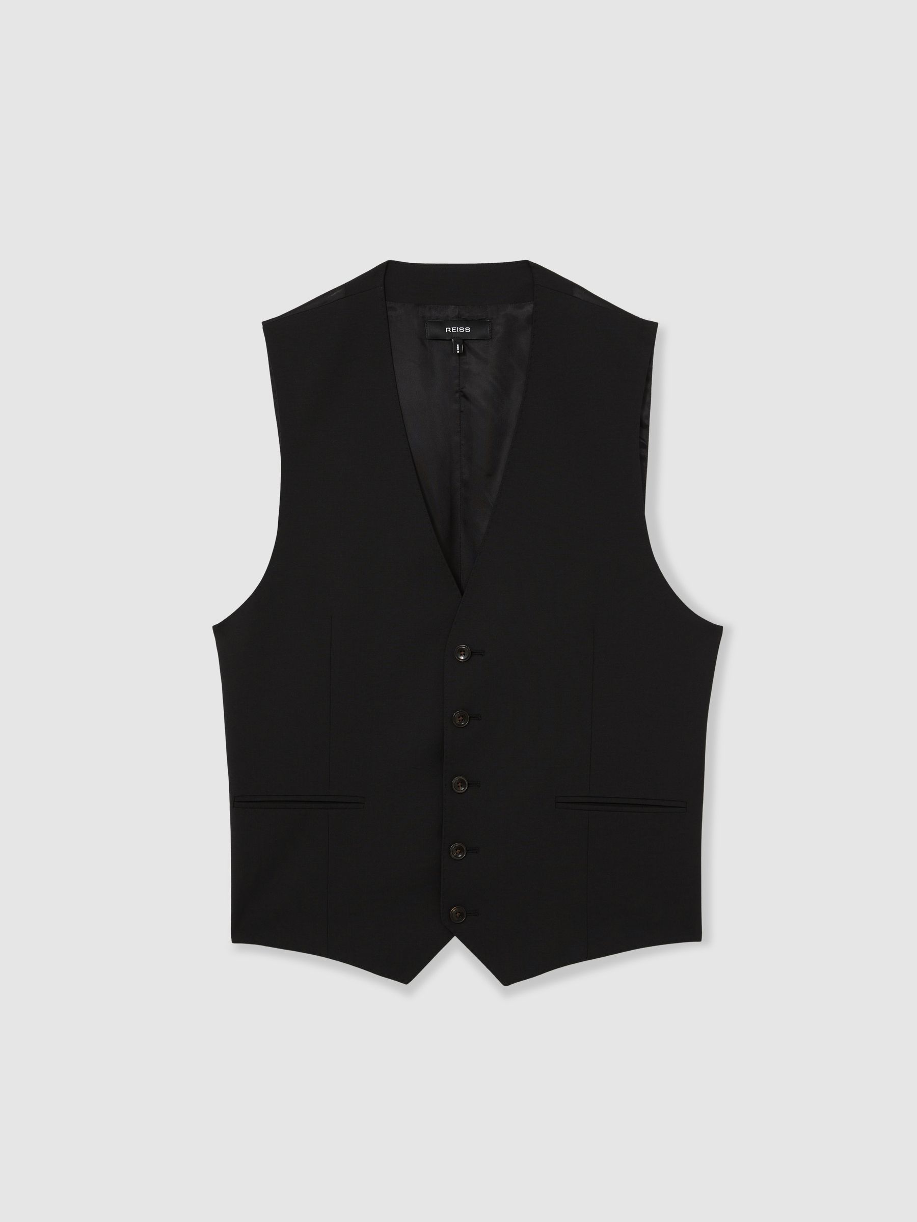 Wool-Blend Slim-Fit Waistcoat in Black