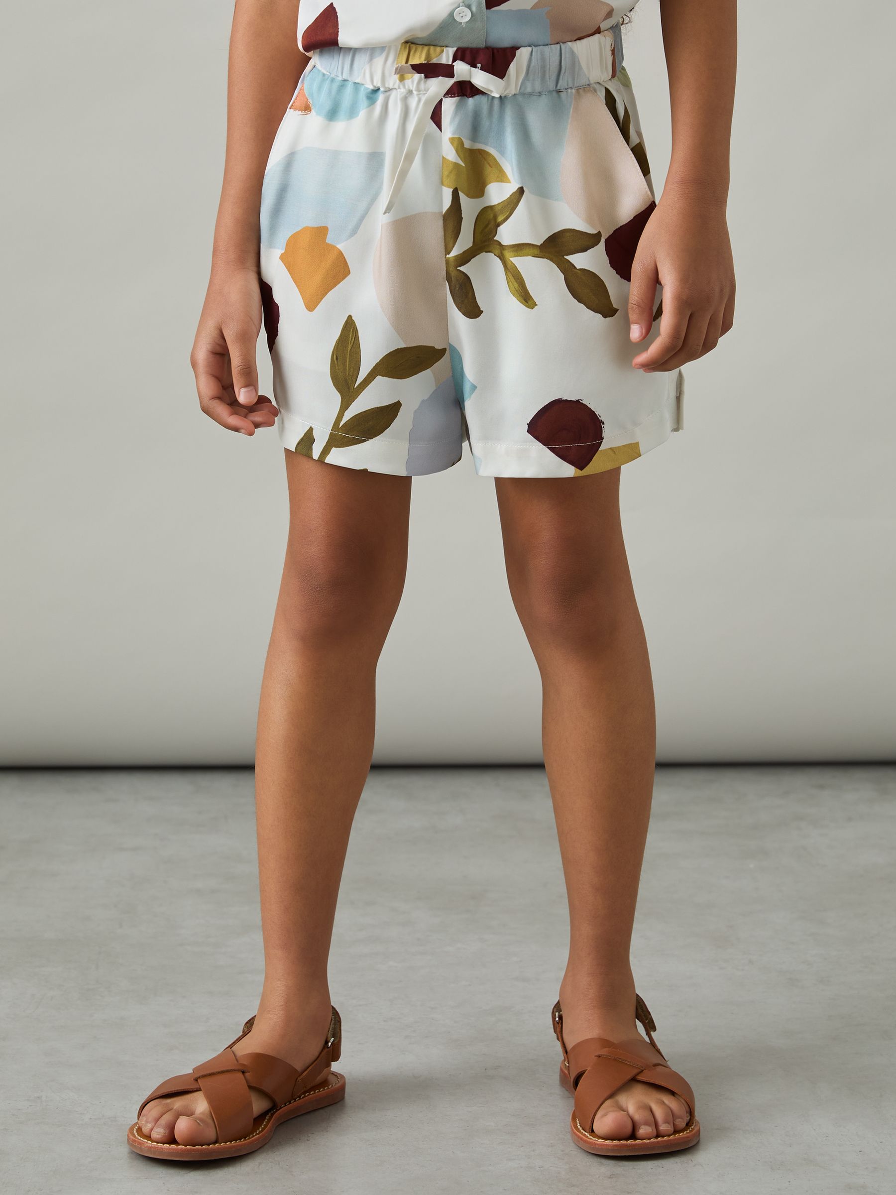 4-9 yrs Printed Drawstring-Waist Shorts in Multi