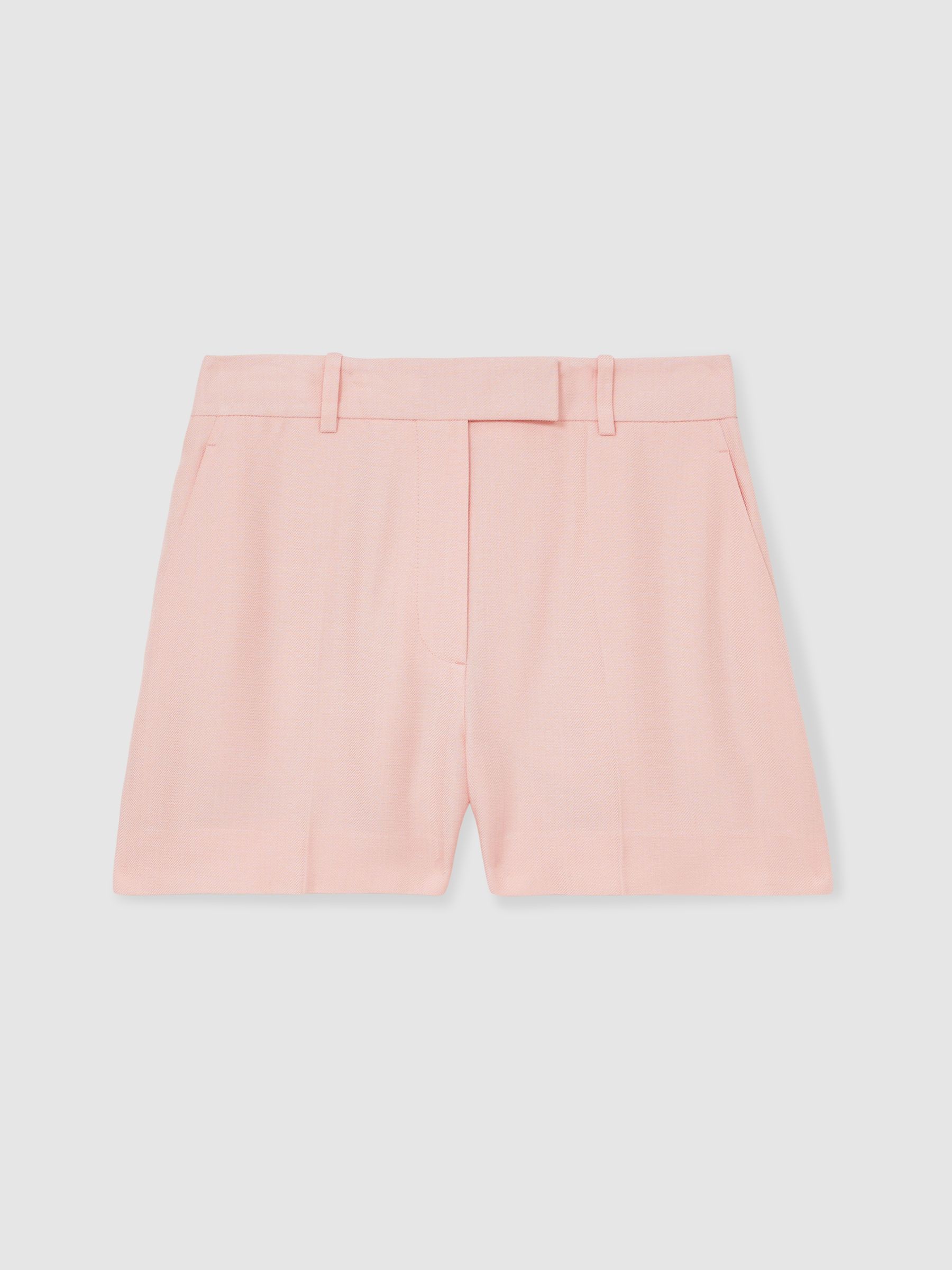 Mid-Rise Tailored Shorts in Pink