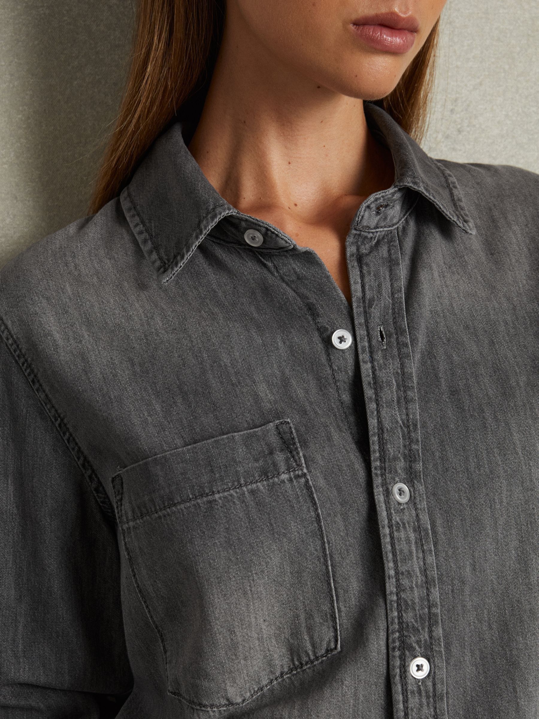 Relaxed Denim Shirt in Grey