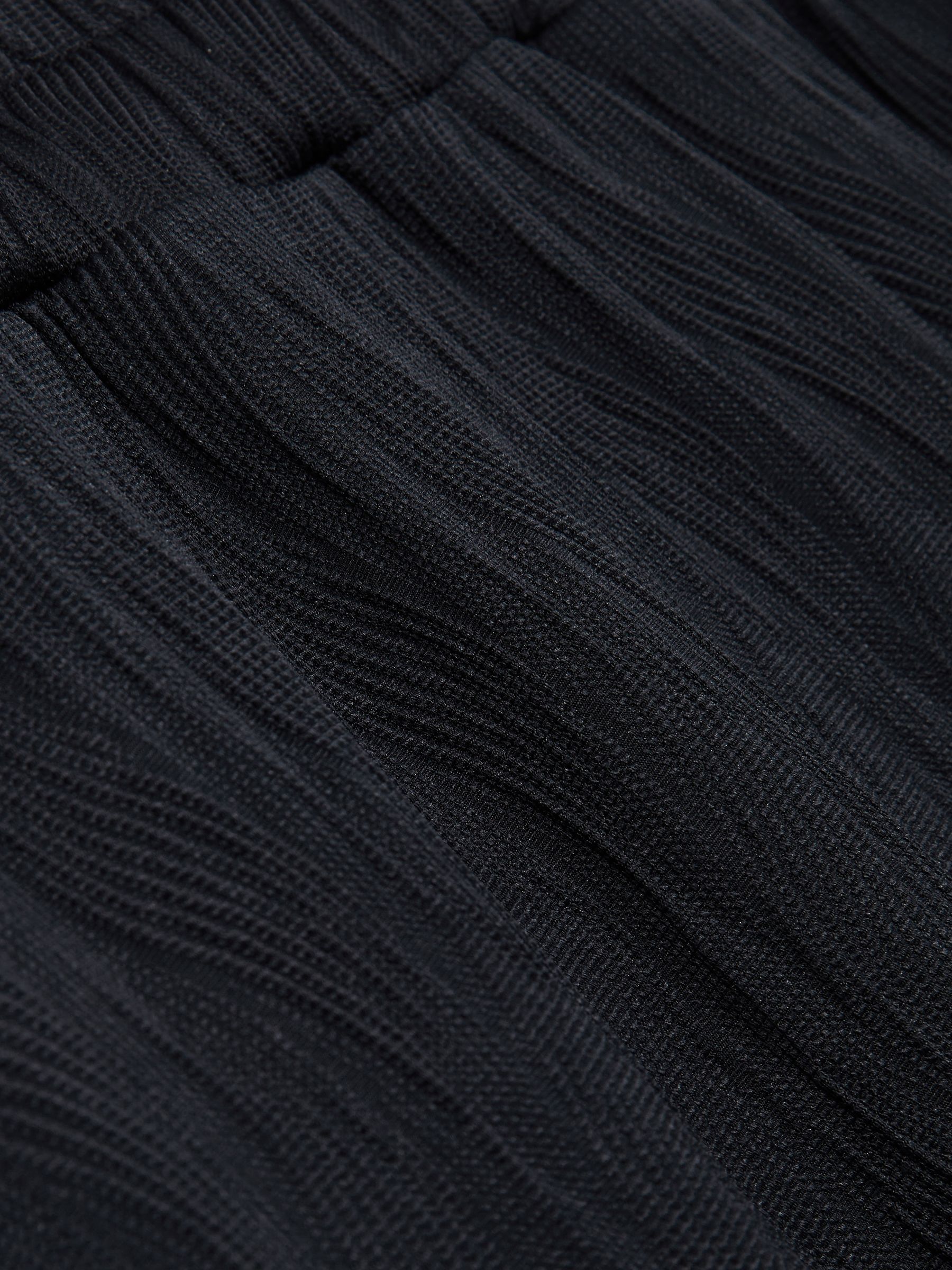 Wave-Jacquard Drawstring Trousers in Navy