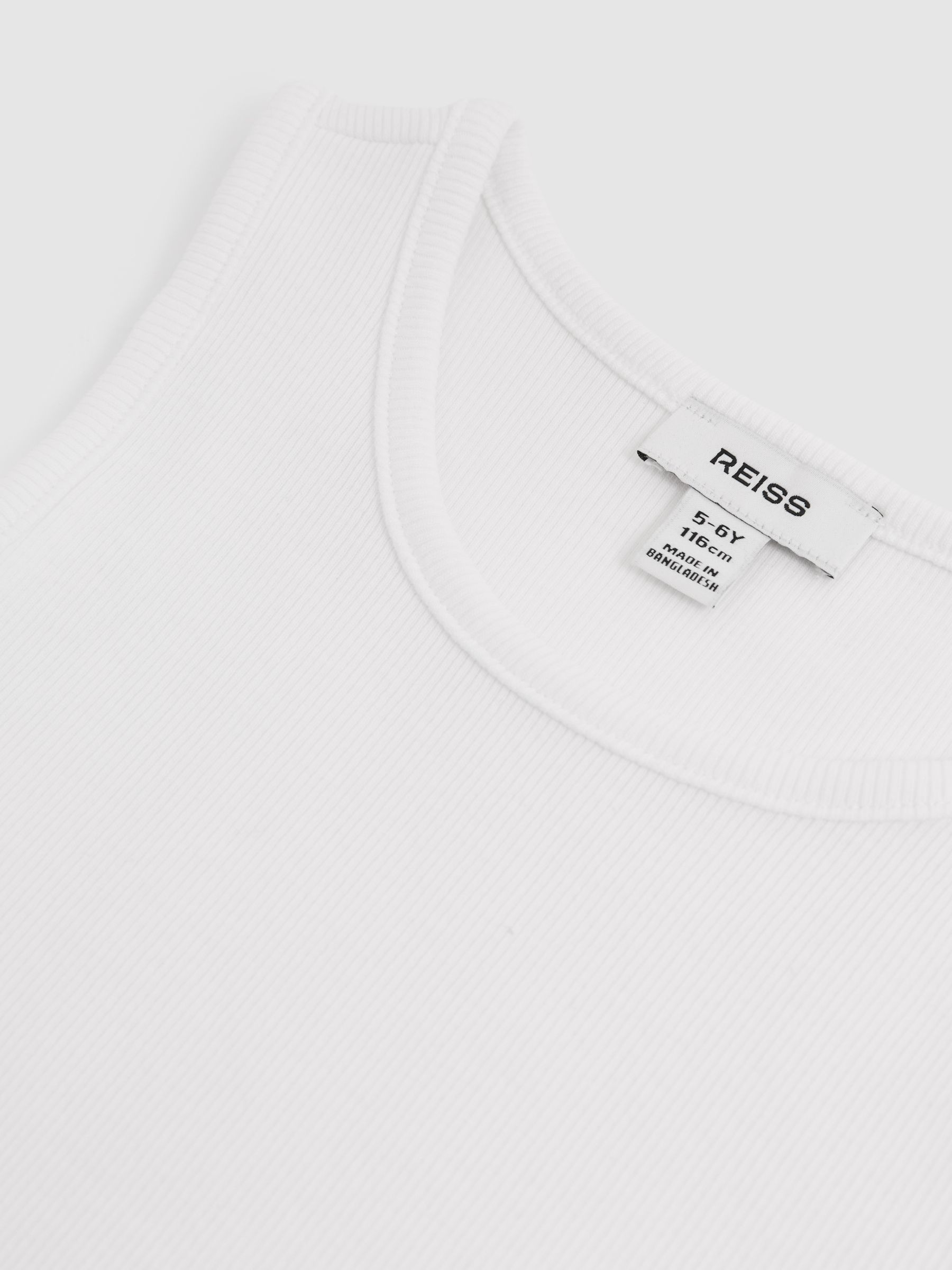 3-9 yrs Cotton Stretch Ribbed Vest 3 Pack in White