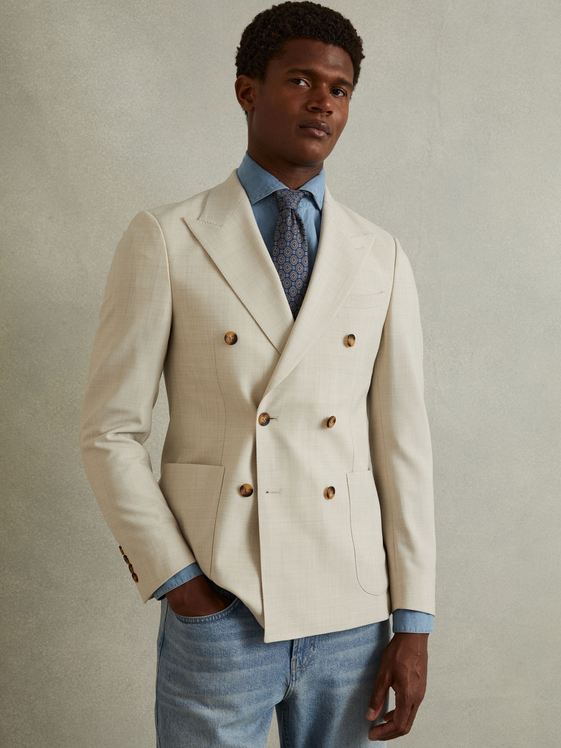 Silk Floral Medallion Tie in Indigo