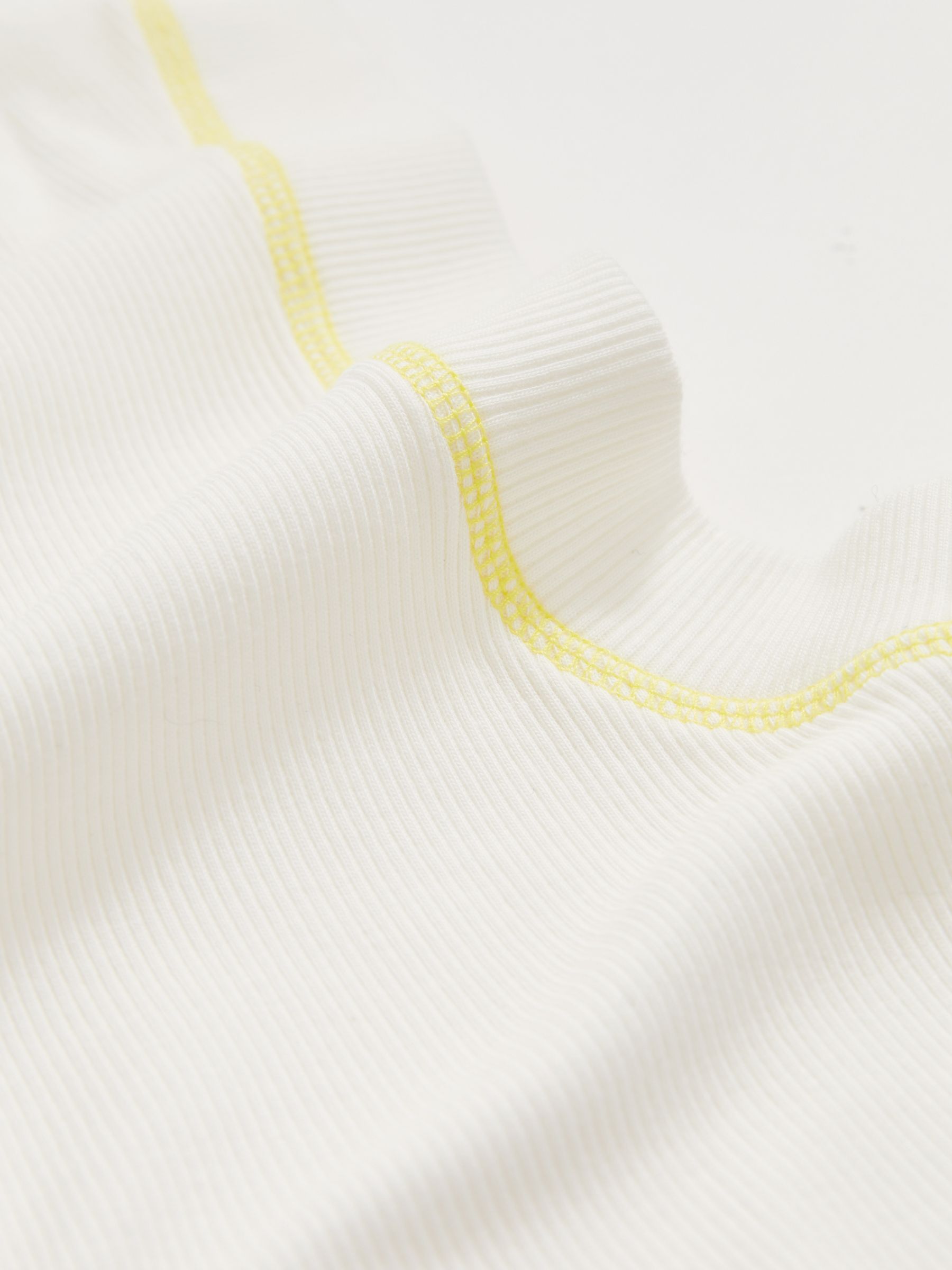 Stretch-Cotton Ribbed Vest in White