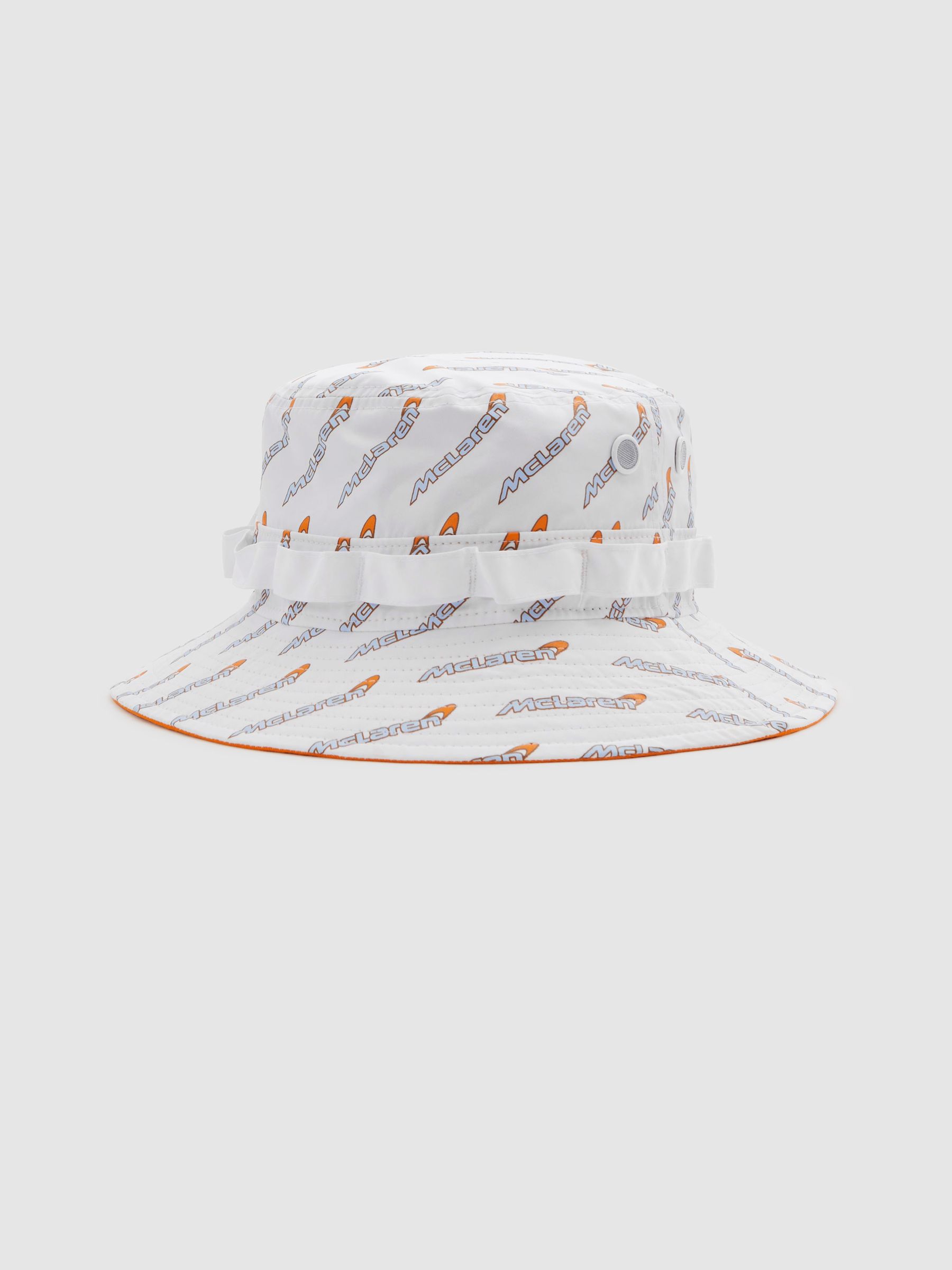 McLaren F1 Printed Bucket Hat in White