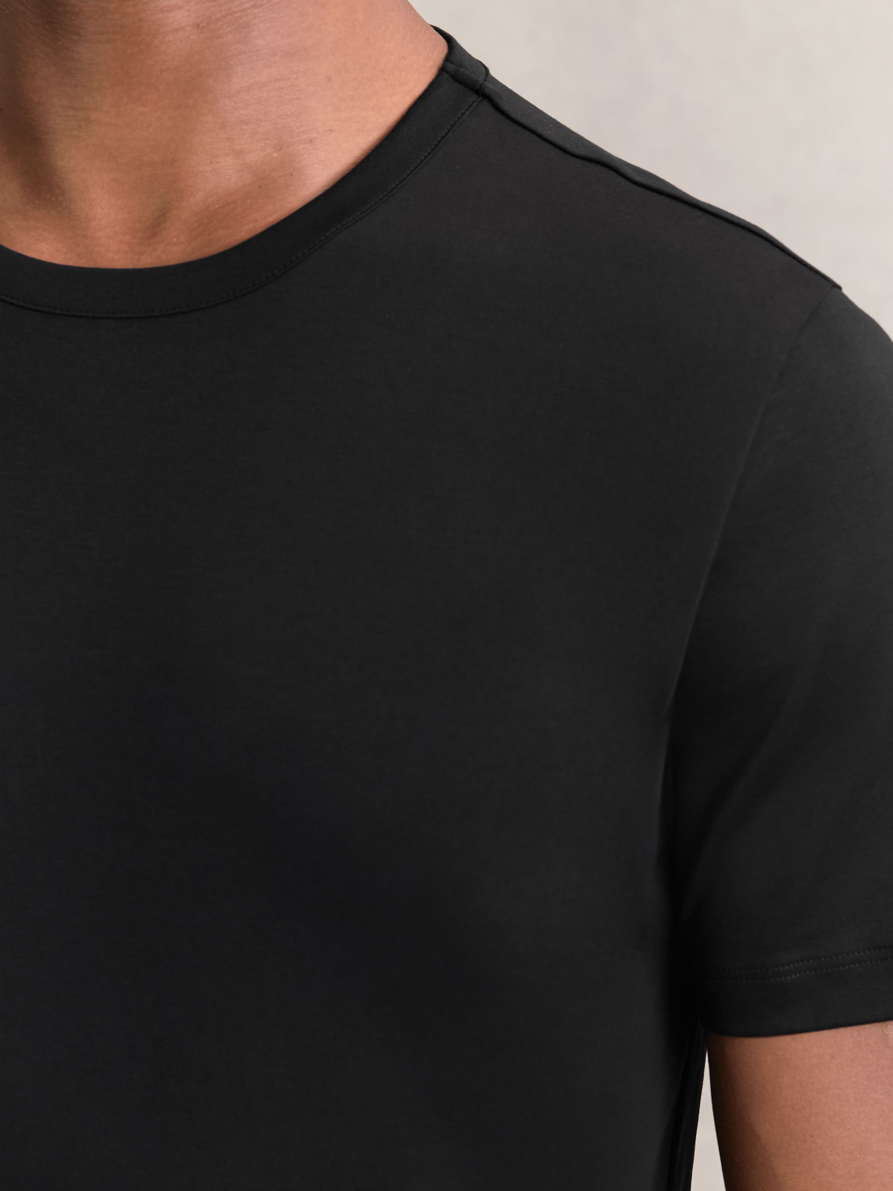 Airwater-Cotton Crew-Neck T-Shirt in Black