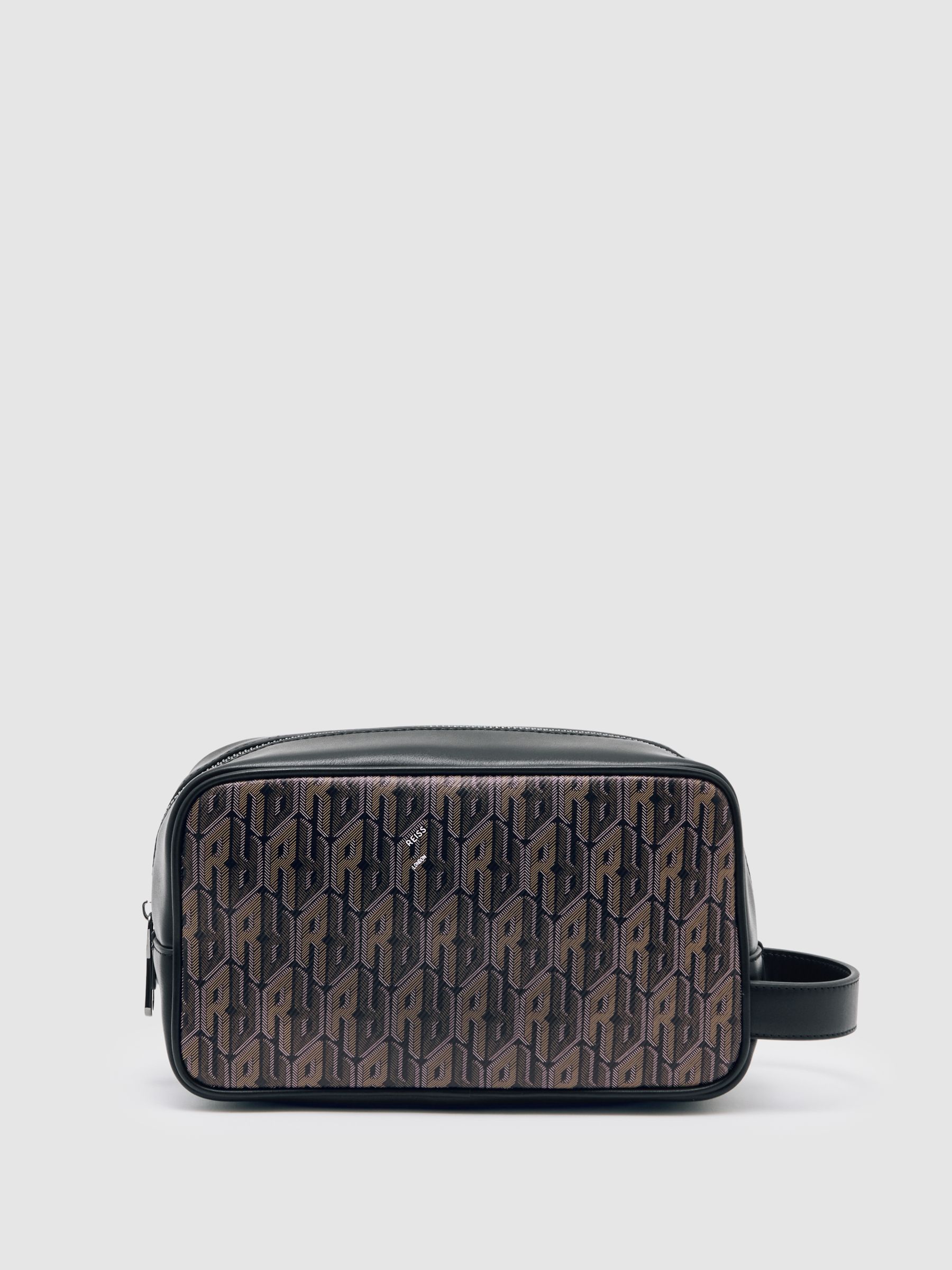 Coated Canvas Monogram Wash Bag in Grey Multi