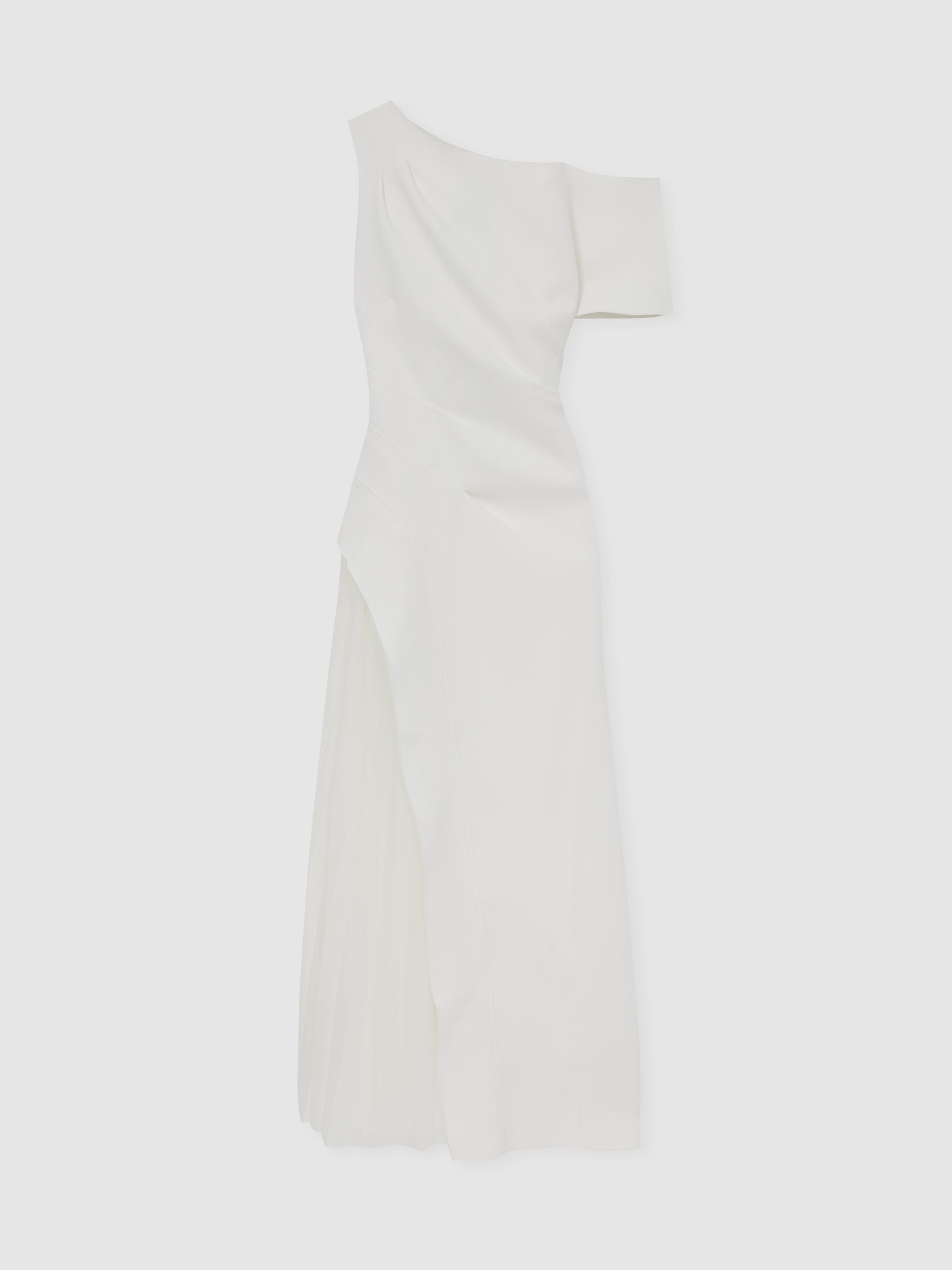 Sudden Midi Dress with Contrast Skirt in Cream