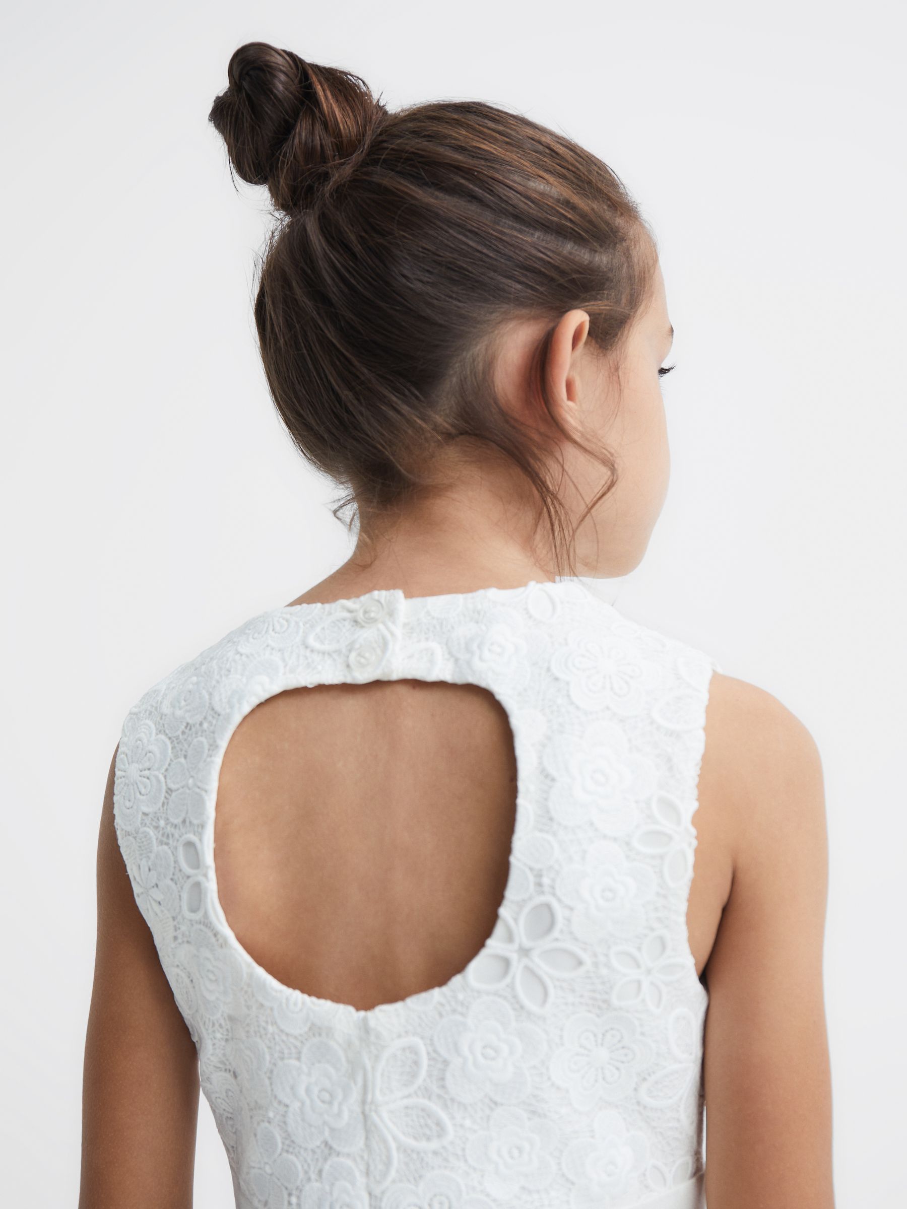 Senior Lace Tulle Occasion Dress in Ivory