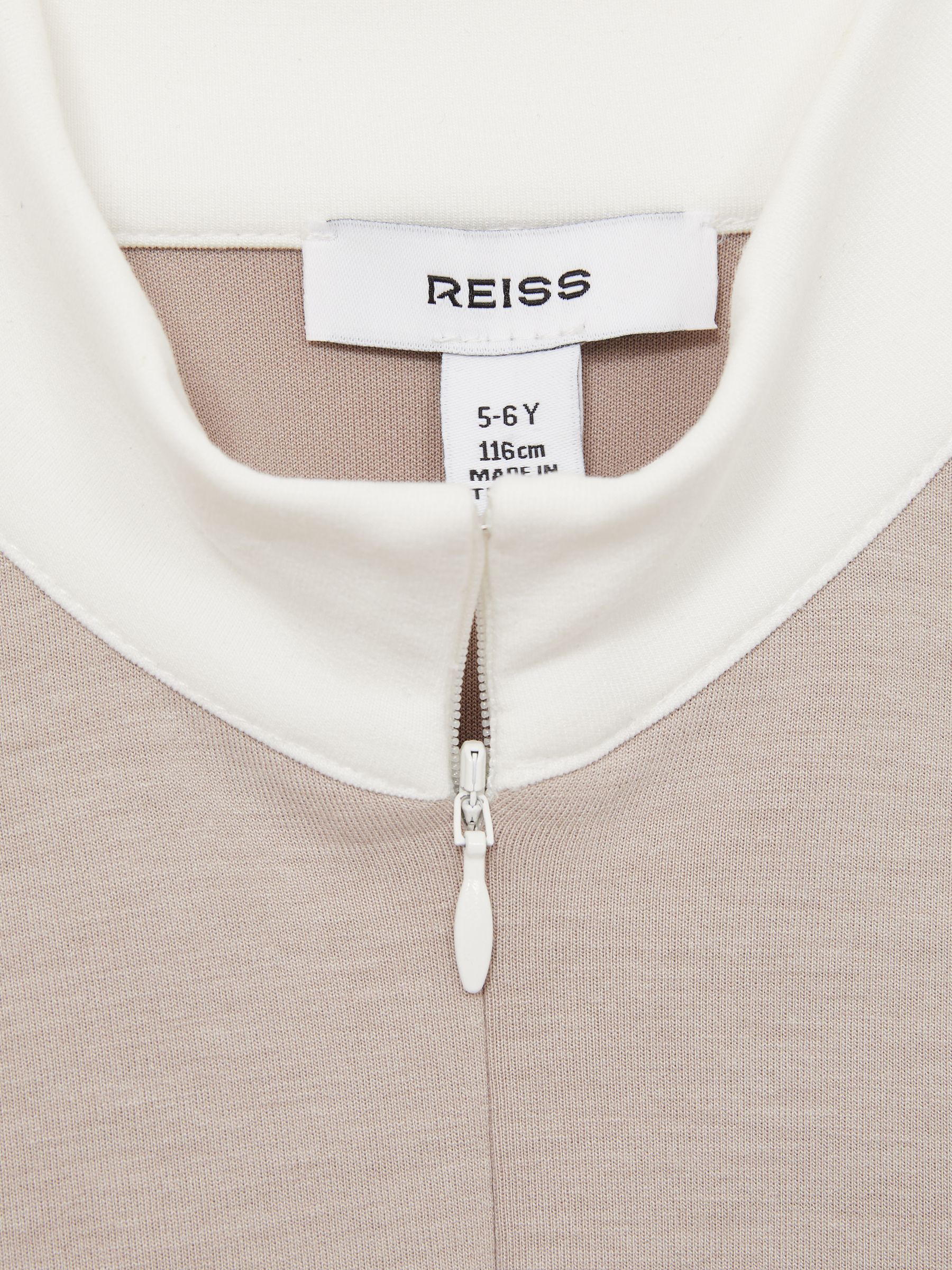 9-13 yrs Jersey Contrast-Stitch Flared Dress in Ecru