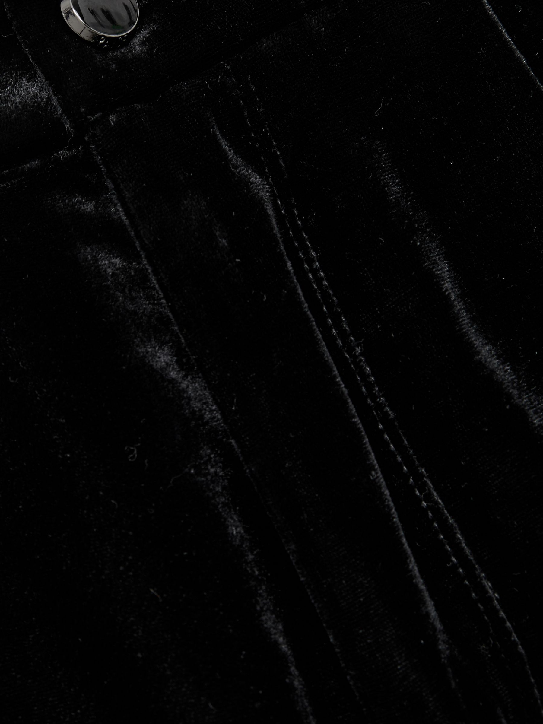 Paige Velvet Wide-Leg Trousers in Black