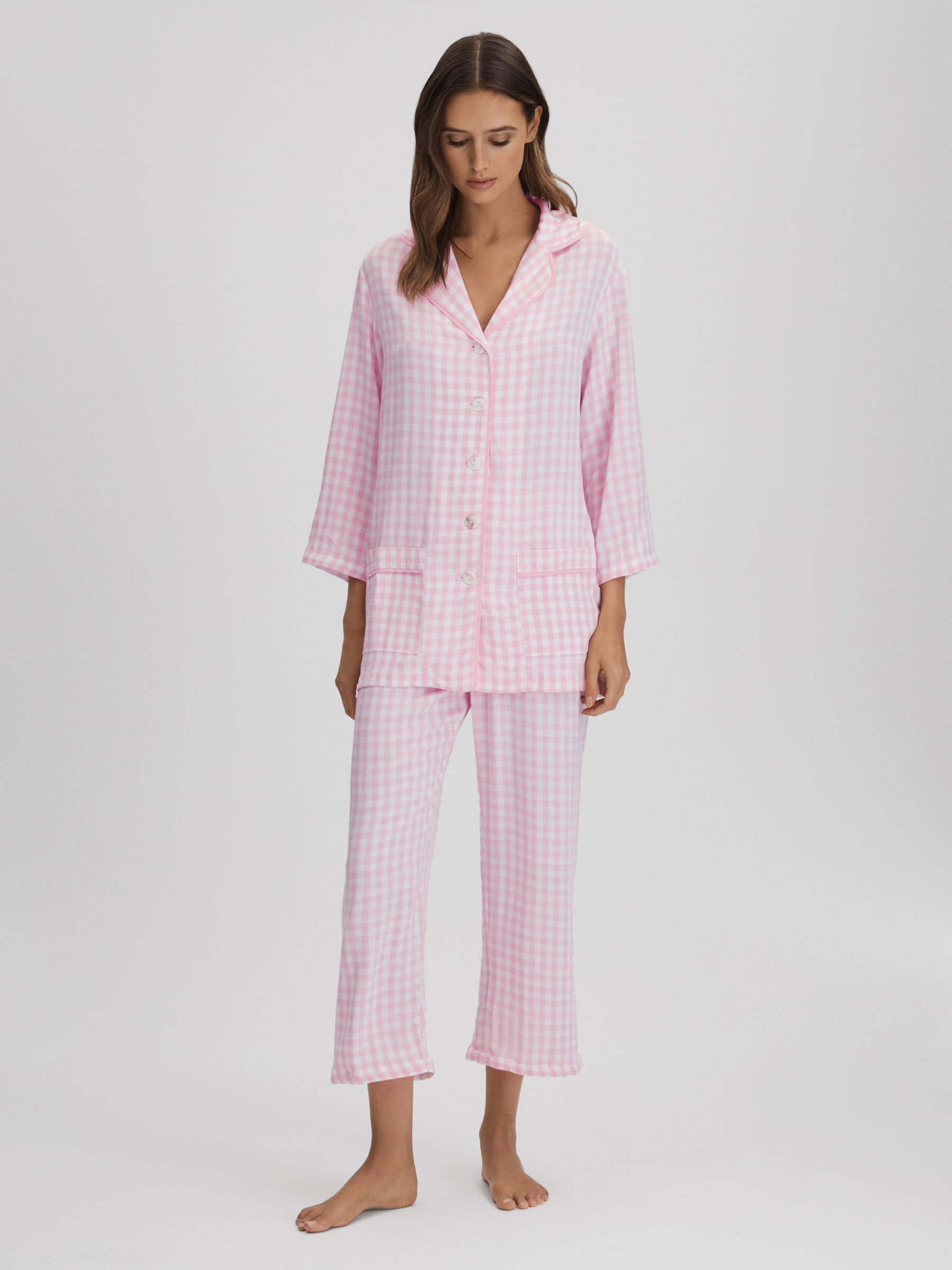 Sleeper Detachable Feather Pyjama Set in Pink/White