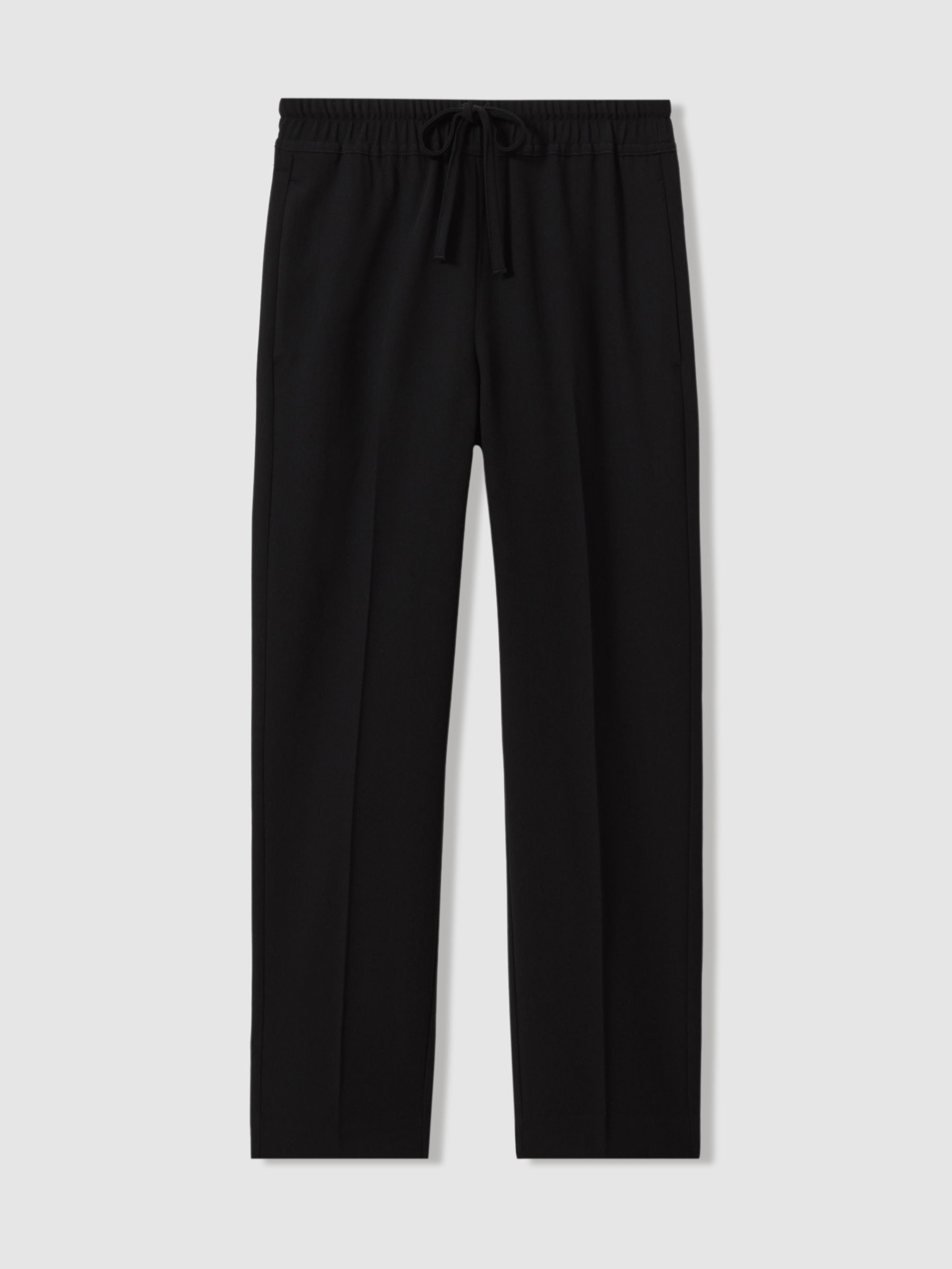 Tapered Pull On Trousers in Black