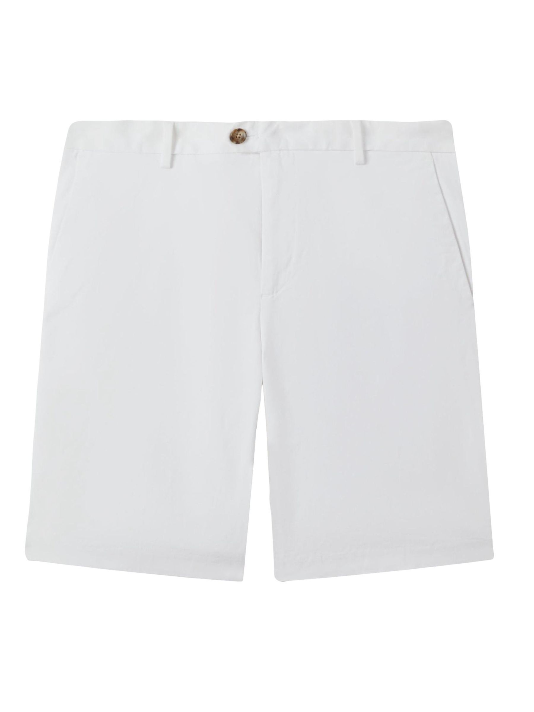 Cotton Chino Shorts with Stretch in White