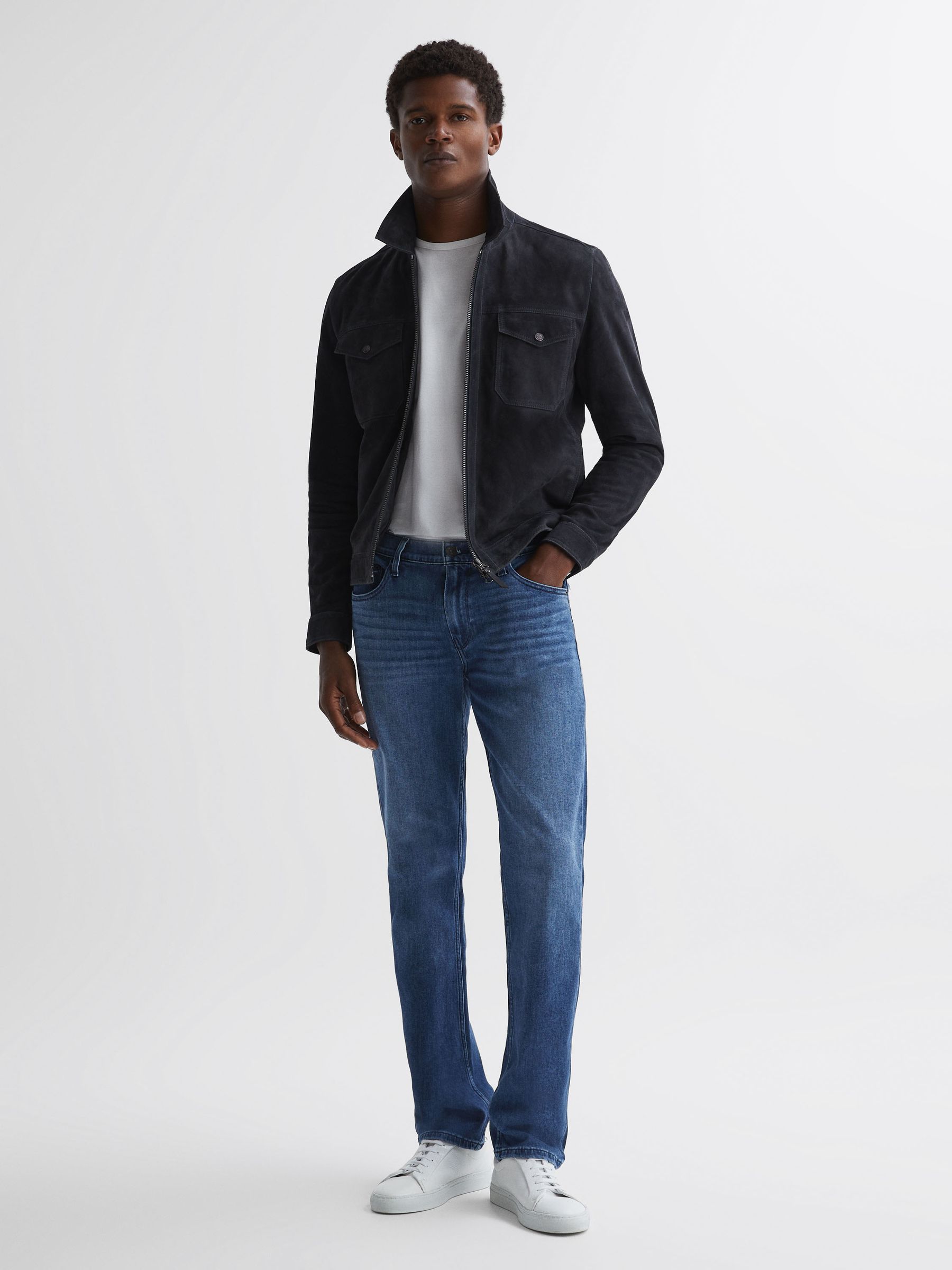 Paige Regular Fit Straight Leg Jeans in Stetson