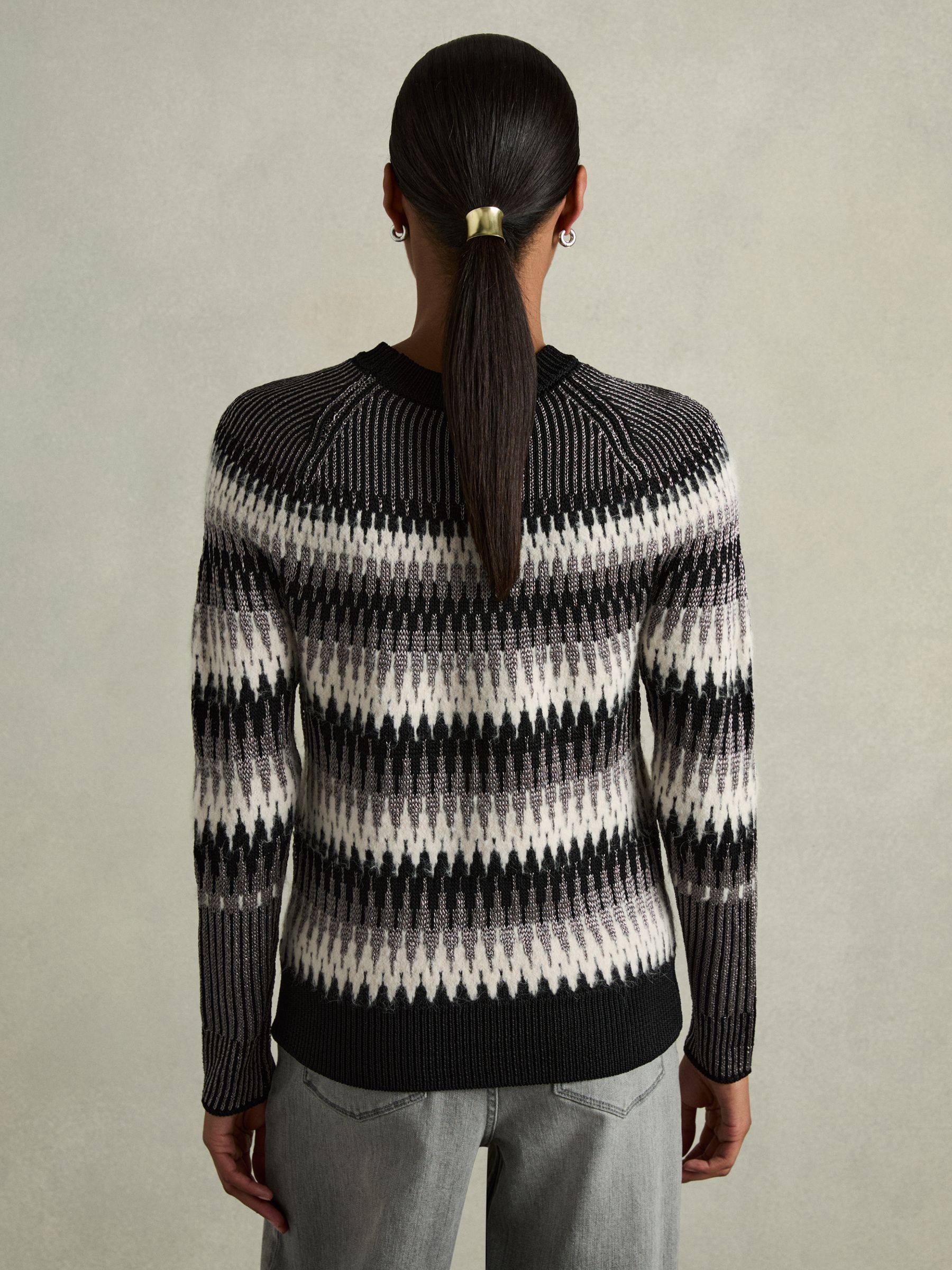 Glitter Jumper with Alpaca in Black/White