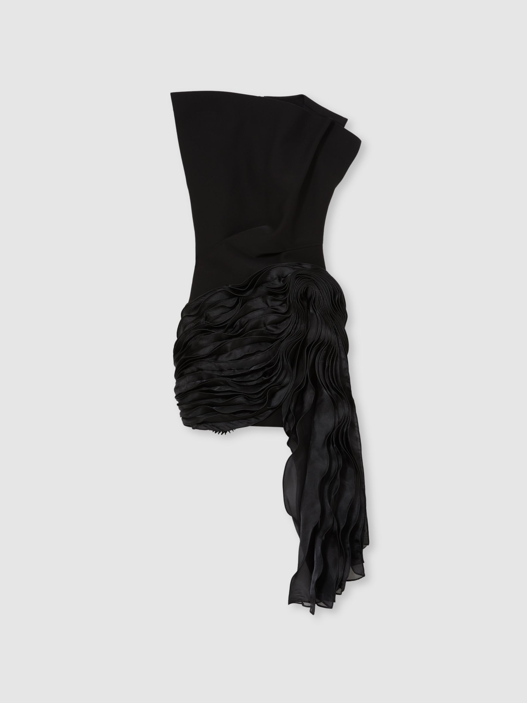 Acler Layered Ruffle Mini Black Dress in Black