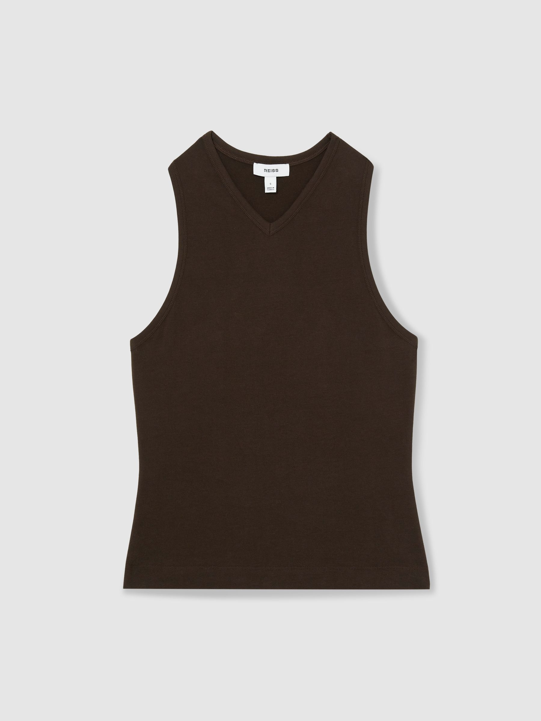 Racerback Vest Top in Chocolate
