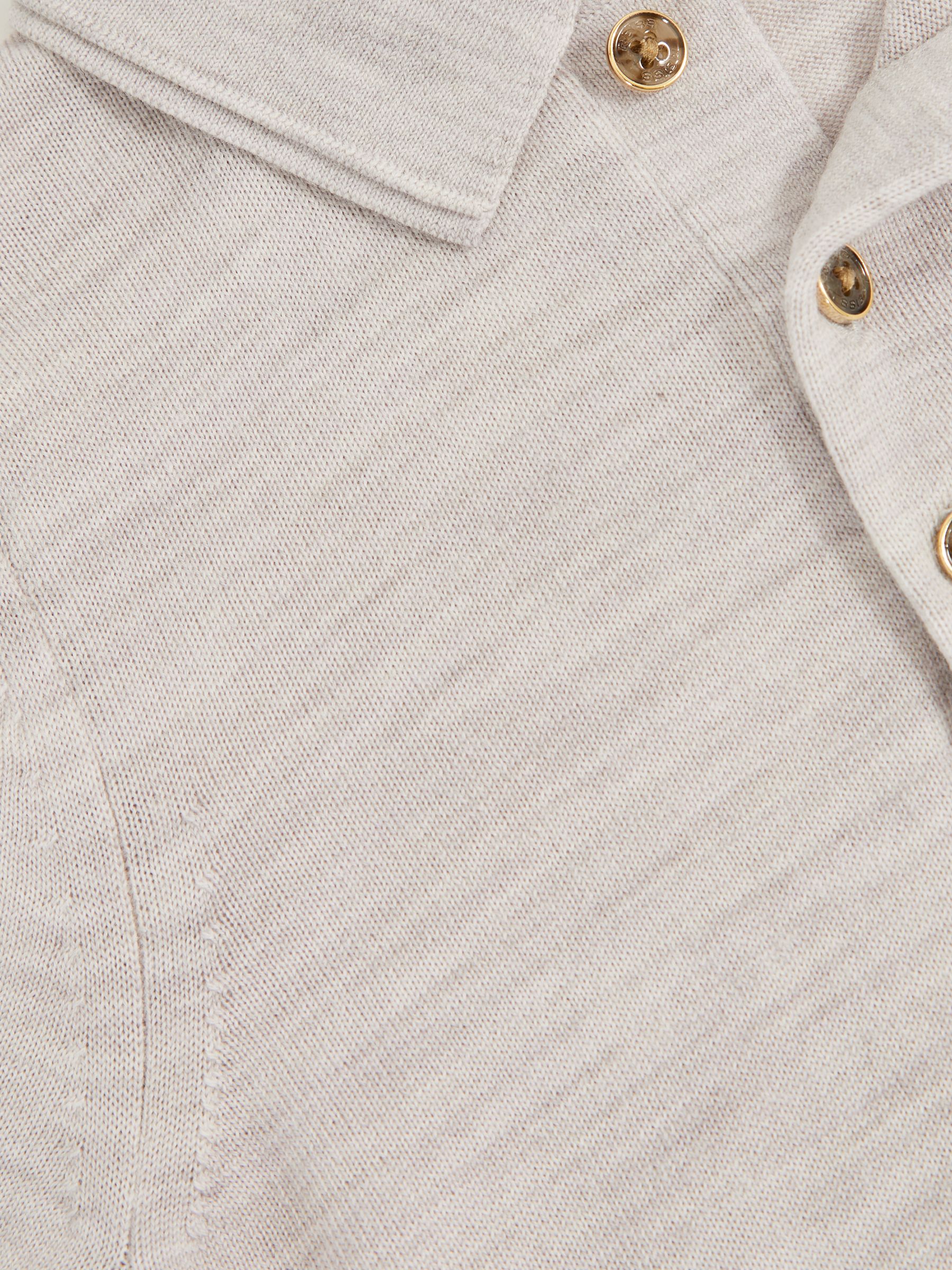 3-9 yrs Merino Wool Short Sleeve Polo Shirt in Wicker Melange