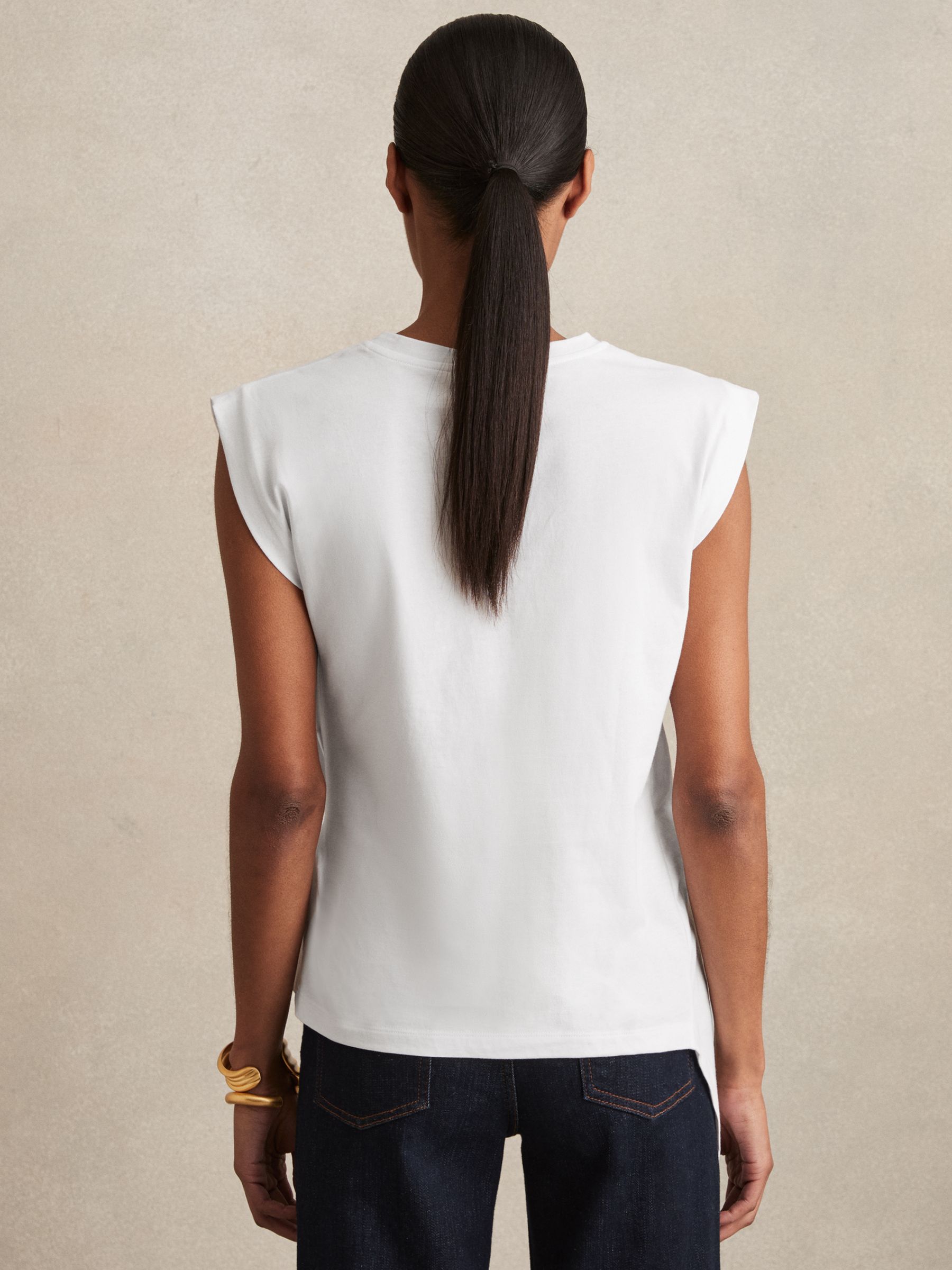 Cotton Drape T-Shirt in White