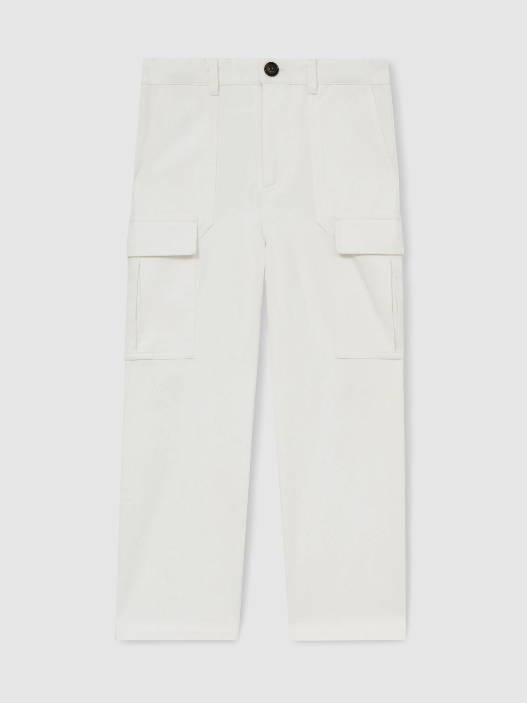 9-13 yrs 100% Cotton Straight Leg Cargo Trousers in Stone