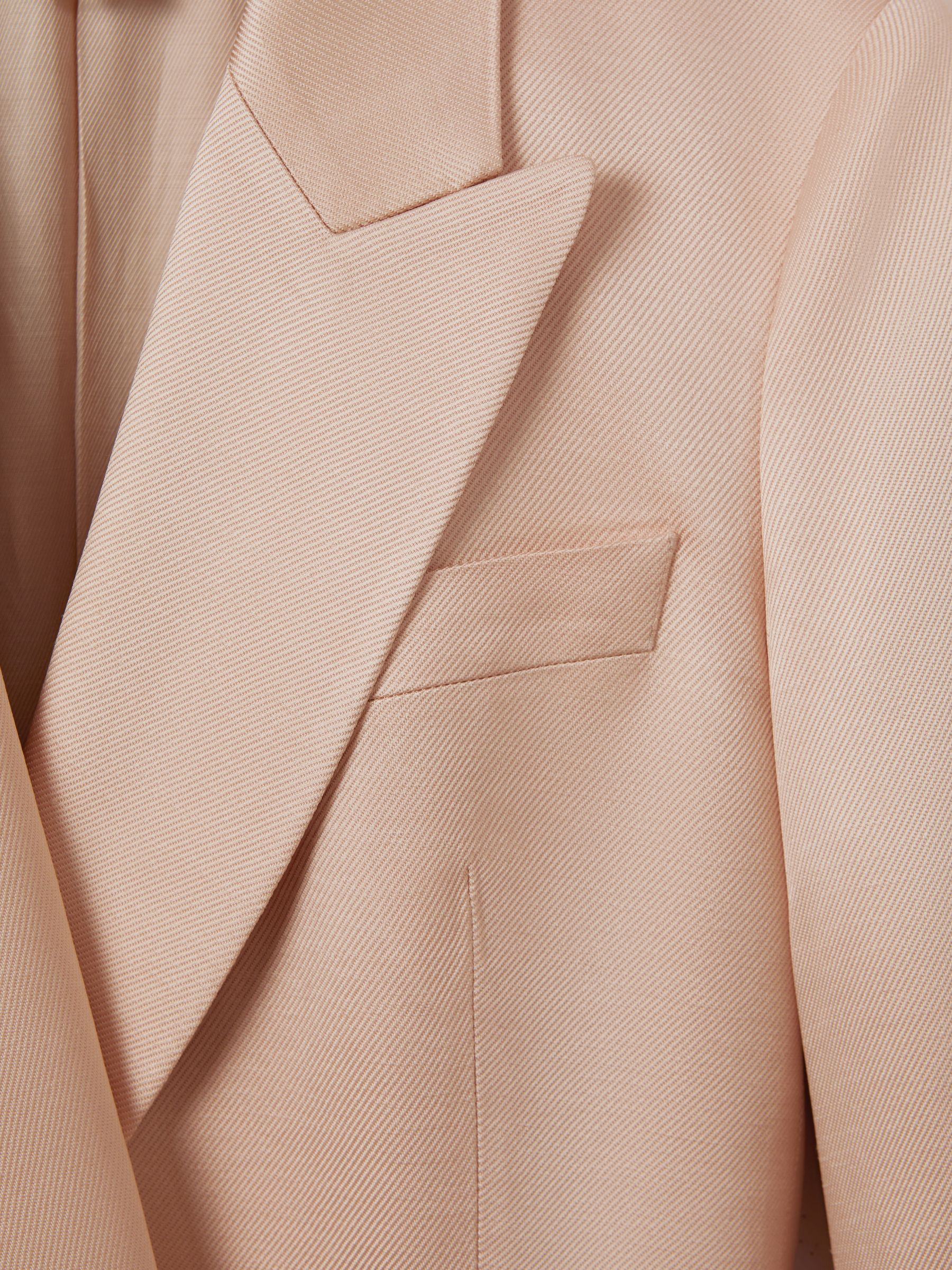 Double Breasted Satin Blazer in Pink