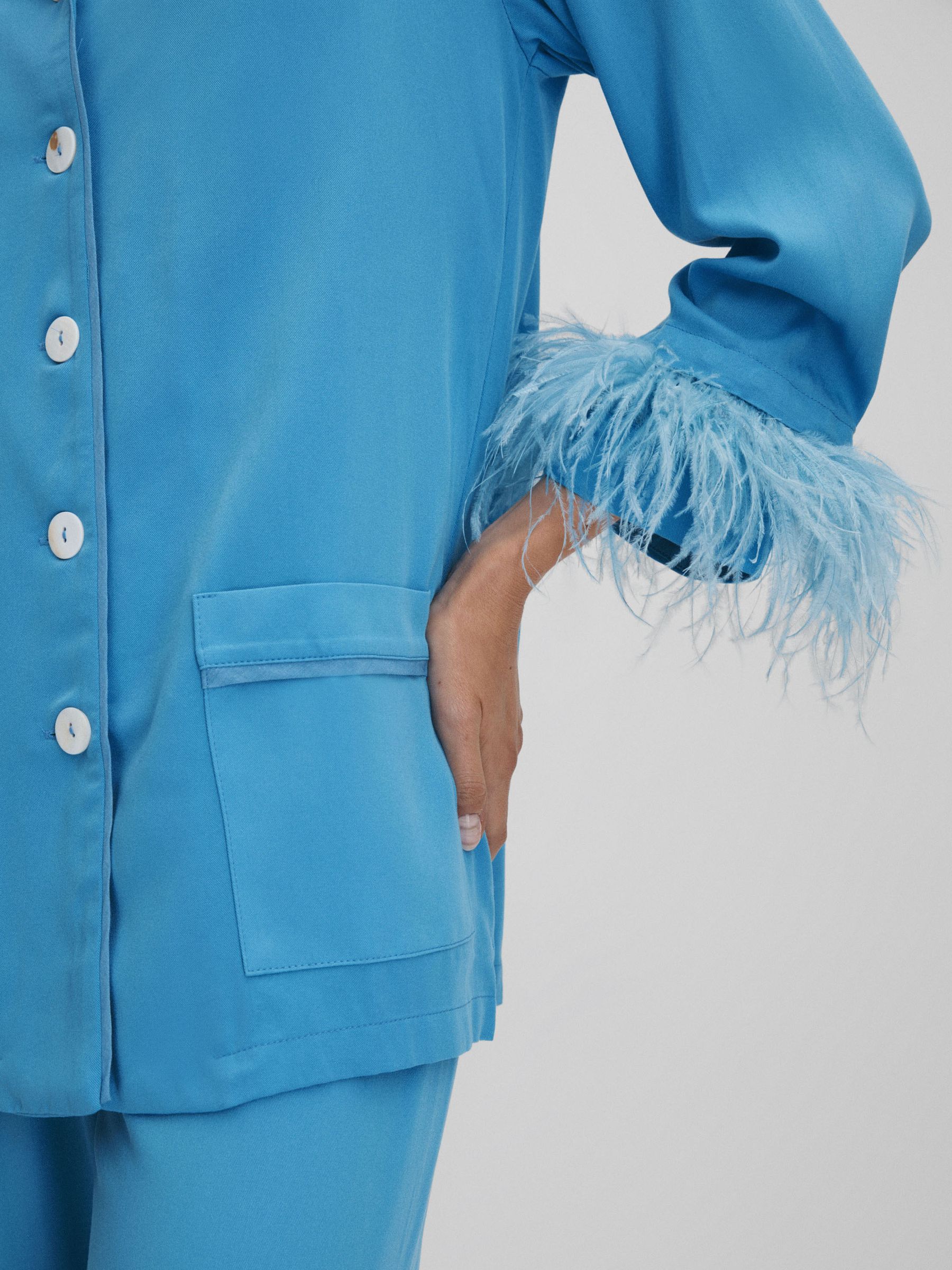 Sleeper Detachable Feather Pyjama Set in Blue
