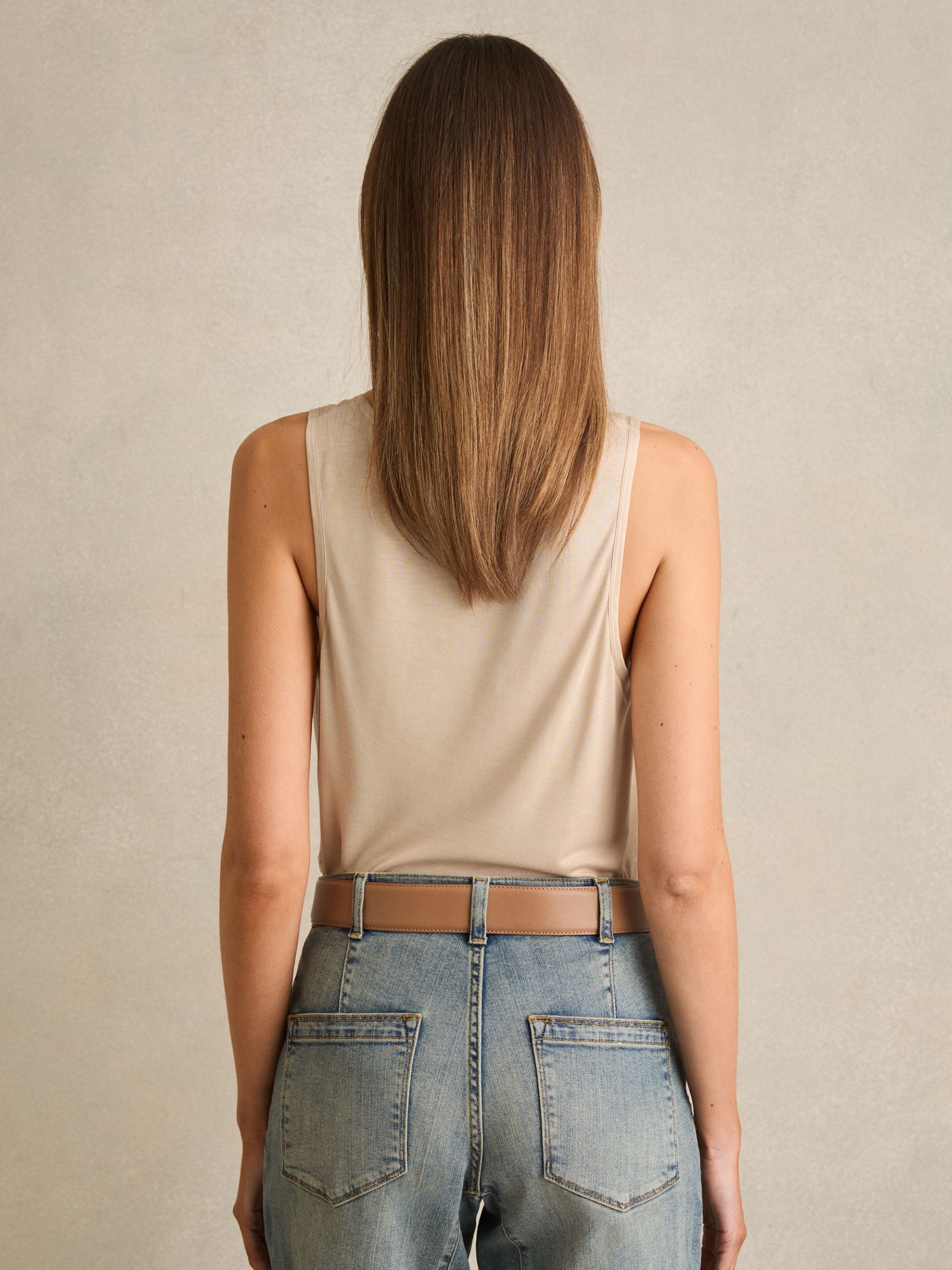 Silk-Front Cami Top in Neutral