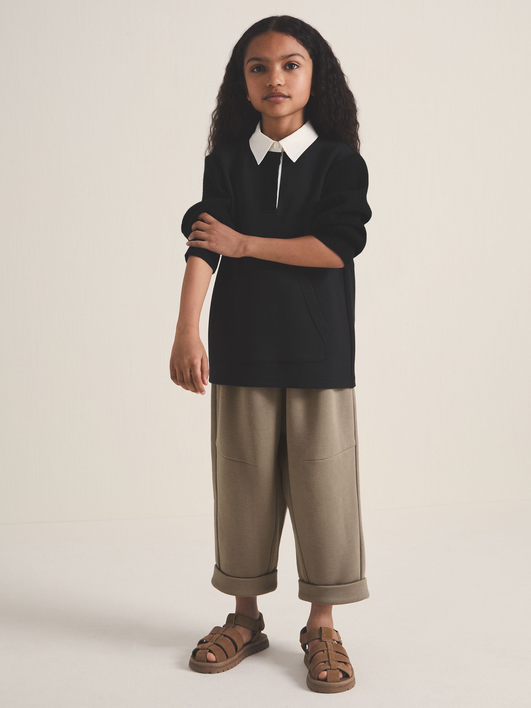 4-9 yrs Reiss | Les 100 Ciels Polo Sweatshirt in Black