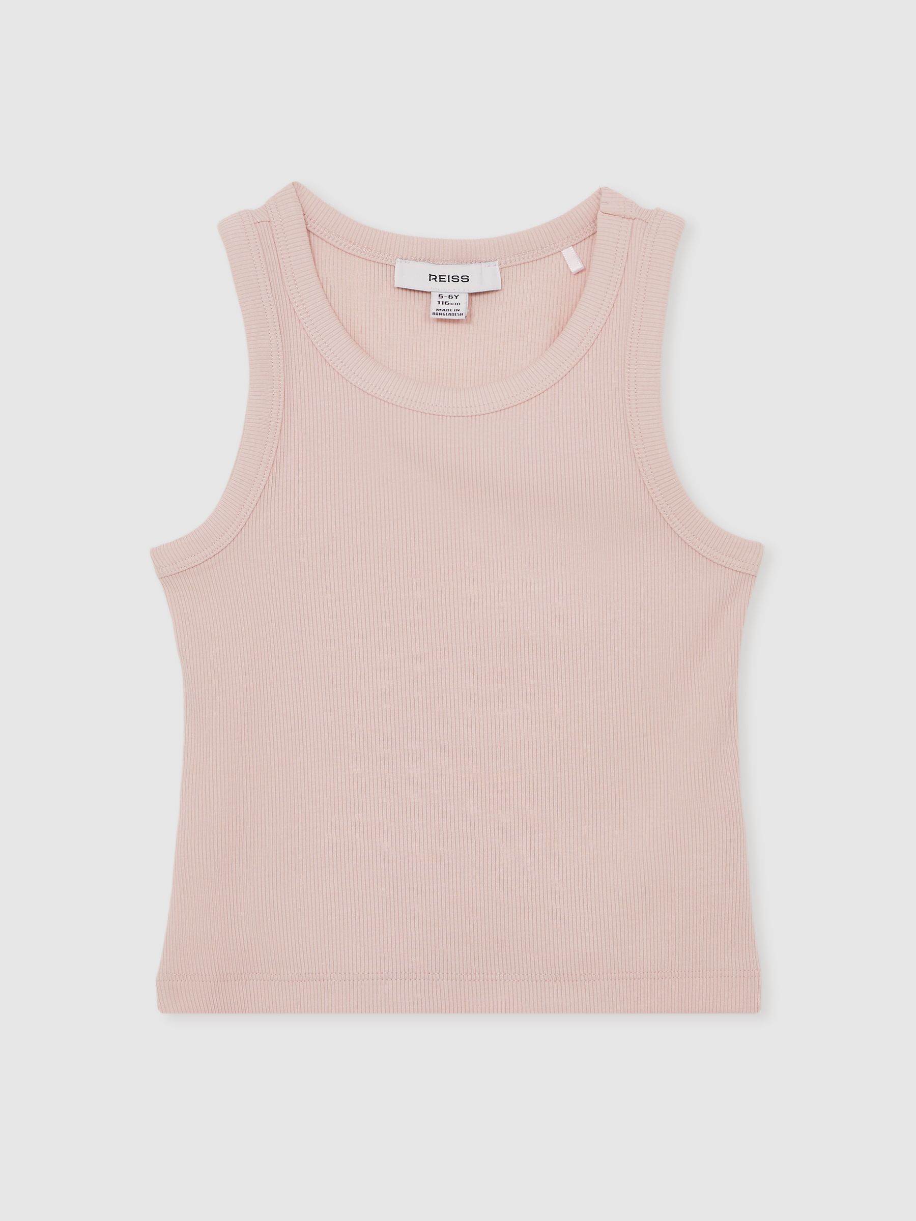 9-13 yrs Stretch-Cotton Ribbed Vest in Pink