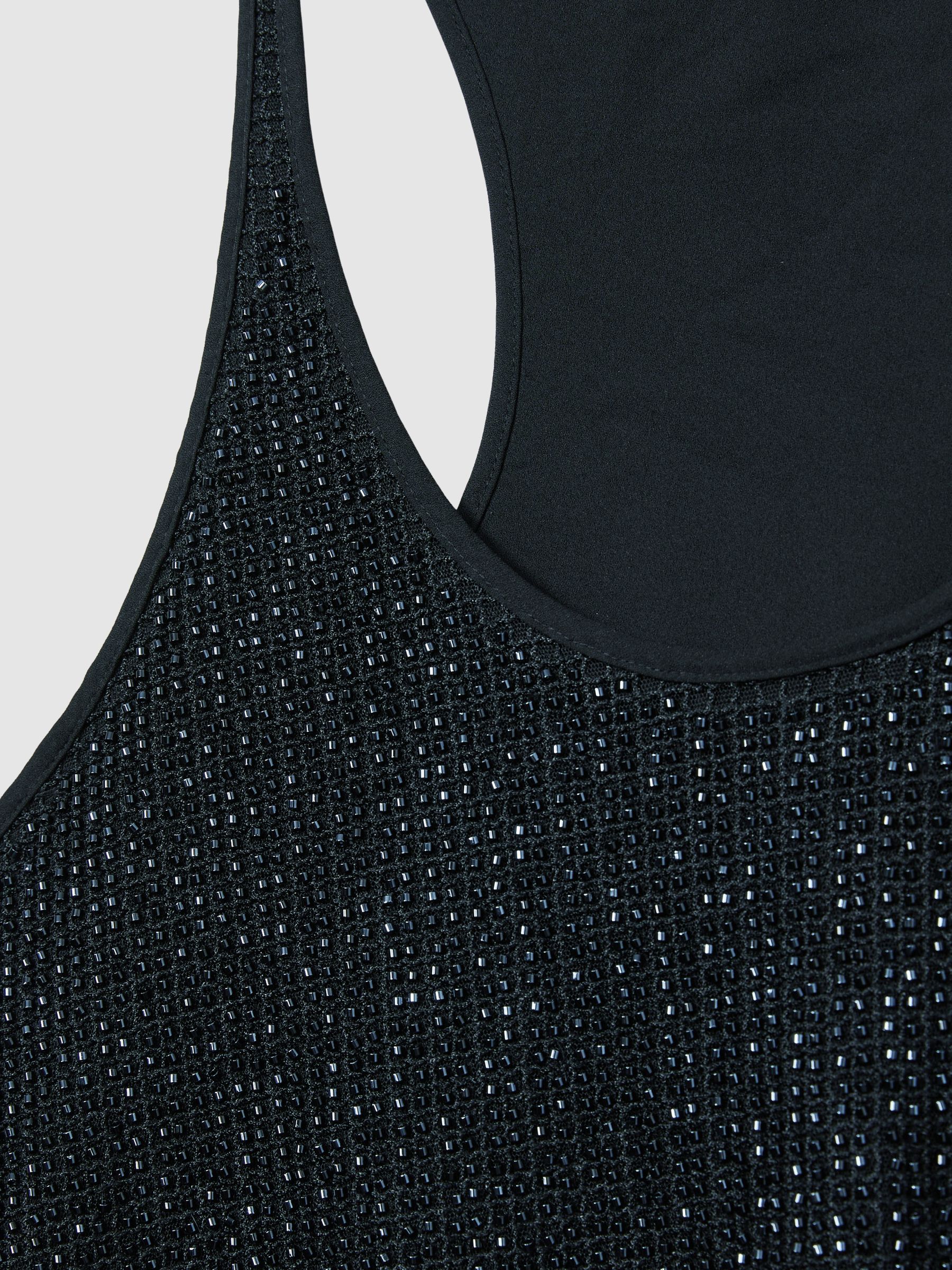 Beaded Cami Top in Dark Blue