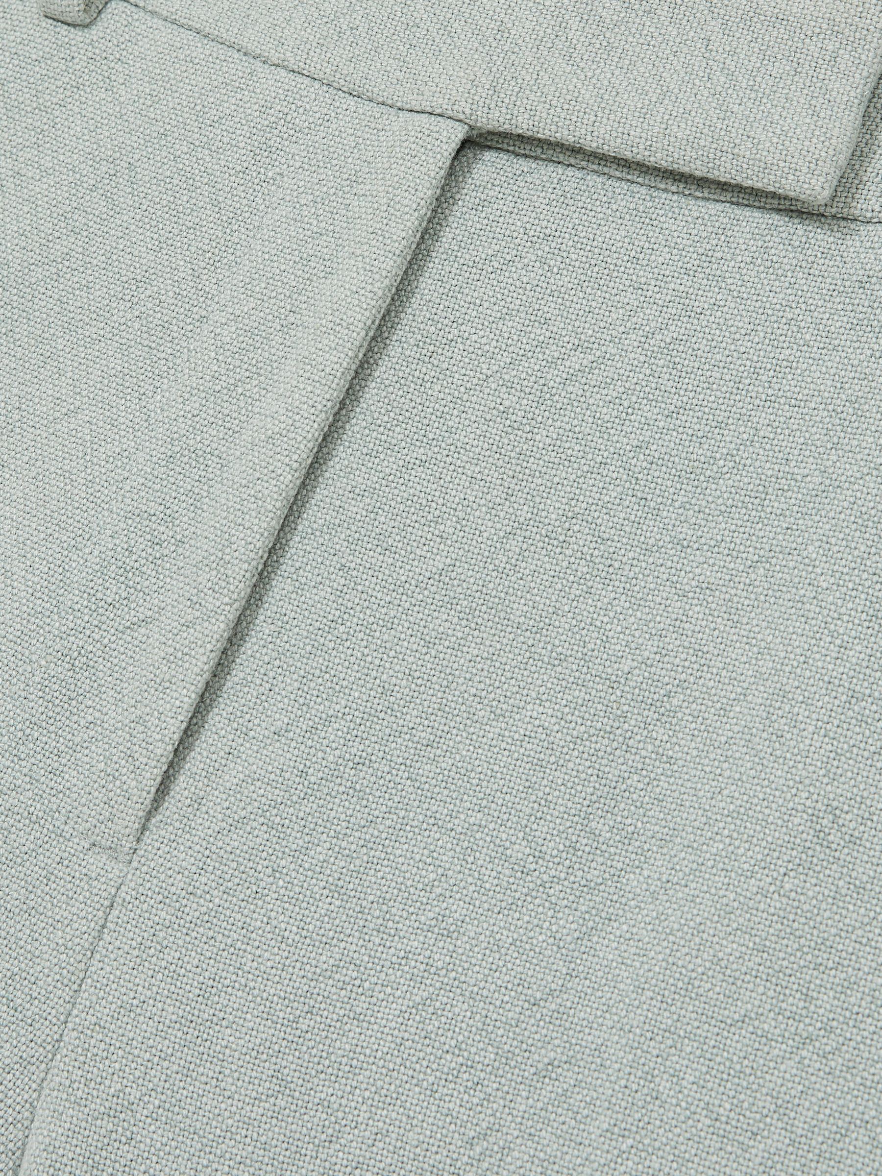 Tailored Bermuda Shorts with Linen in Blue