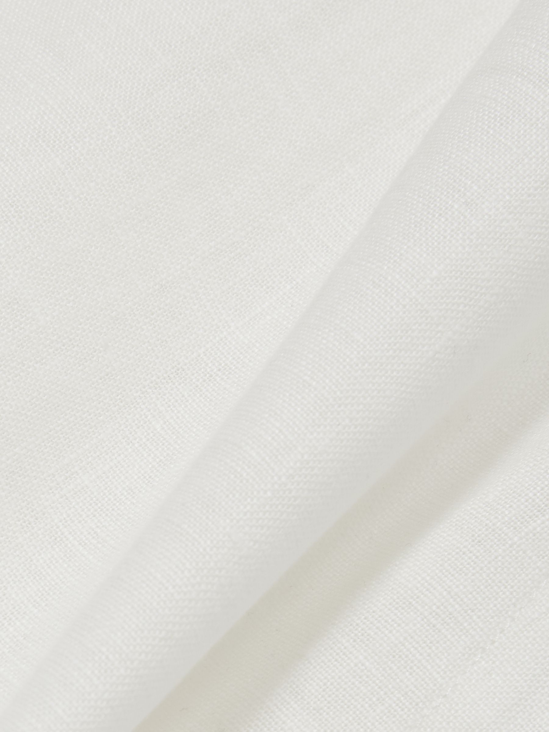 Linen Whipstitch Tie-Strap Midi Dress in Ivory