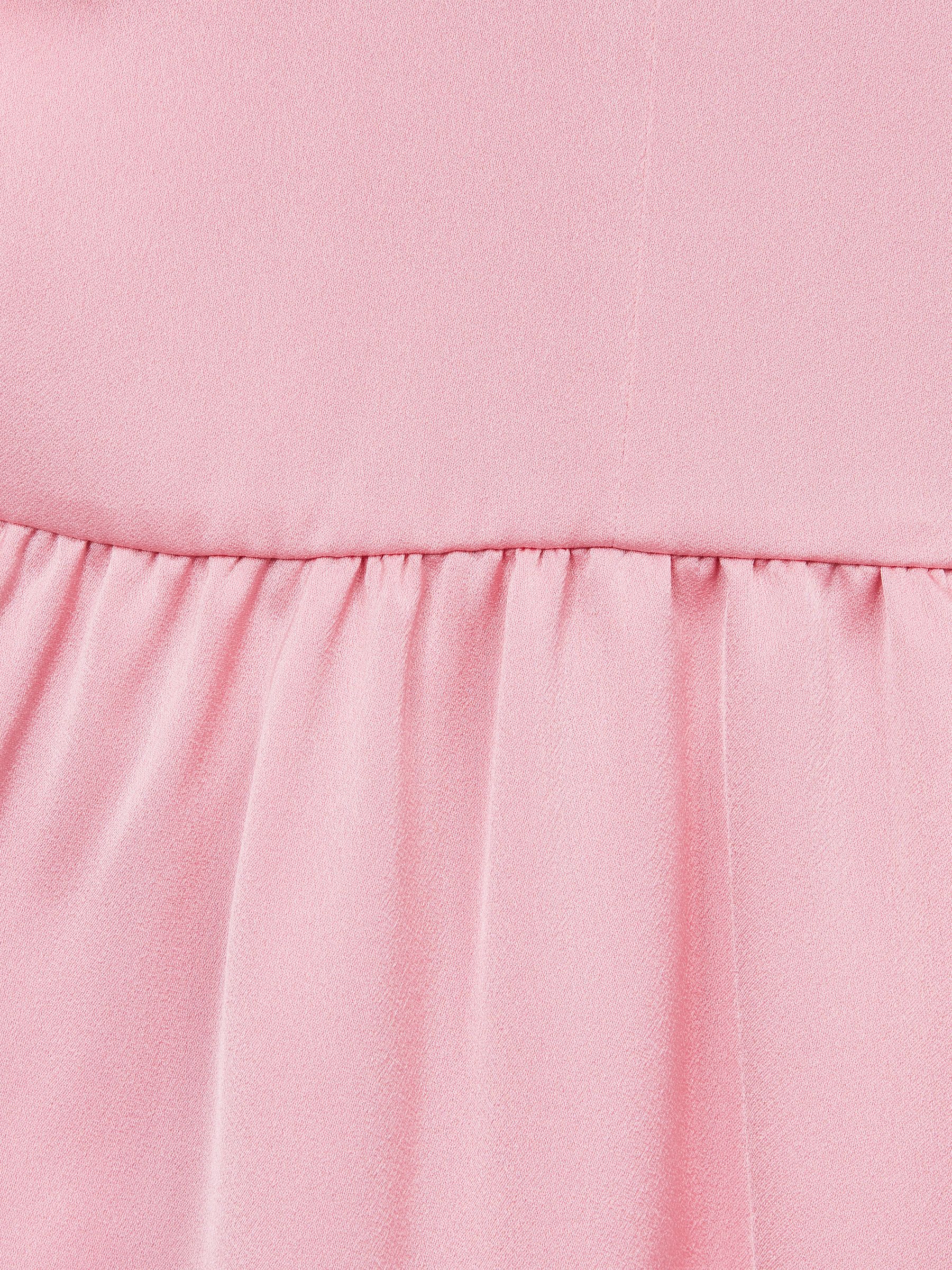 Satin Midi Dress in Pink