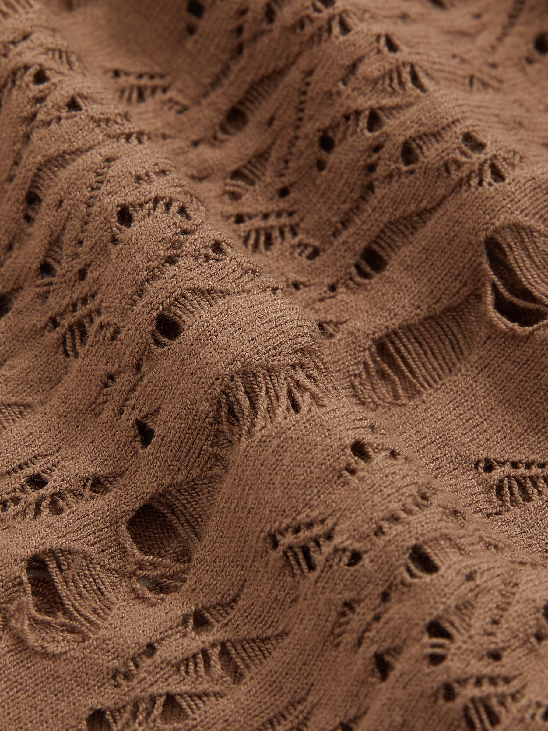 Atelier Lace-Knit High-Neck Bodysuit in Taupe